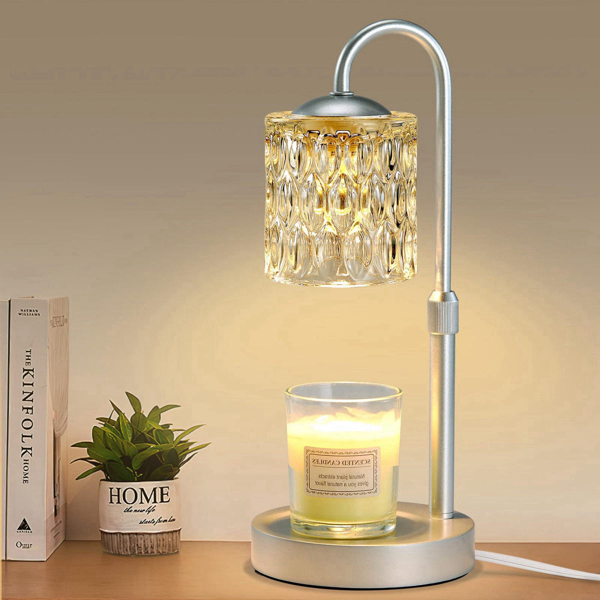 Briever Dimmable Candle Warmer Lamp with Timer, Height Adjustable Electric Candle Wax Warmer, Christmas Birthday Gifts f