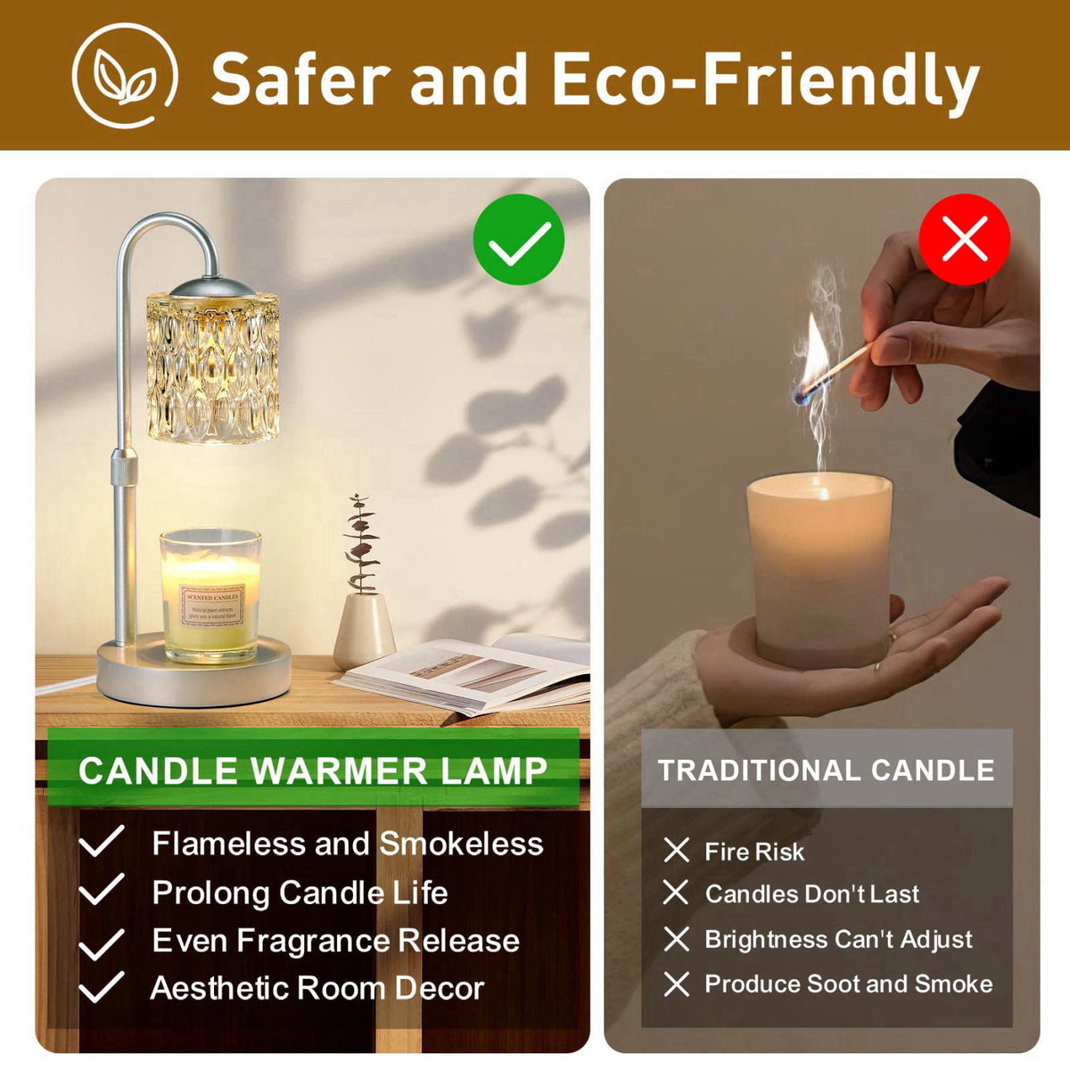 Briever Dimmable Candle Warmer Lamp with Timer, Height Adjustable Electric Candle Wax Warmer, Christmas Birthday Gifts f
