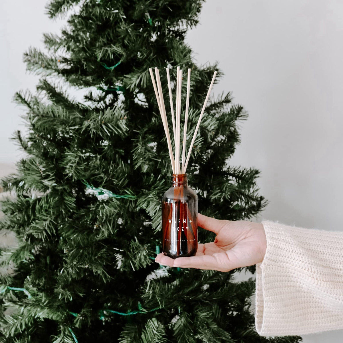 Sweet Water Decor Warm and Cozy Reed Diffuser Set - Fall and Winter Reed Diffuser Set for Home - Orange, Cinnamon, Ginge