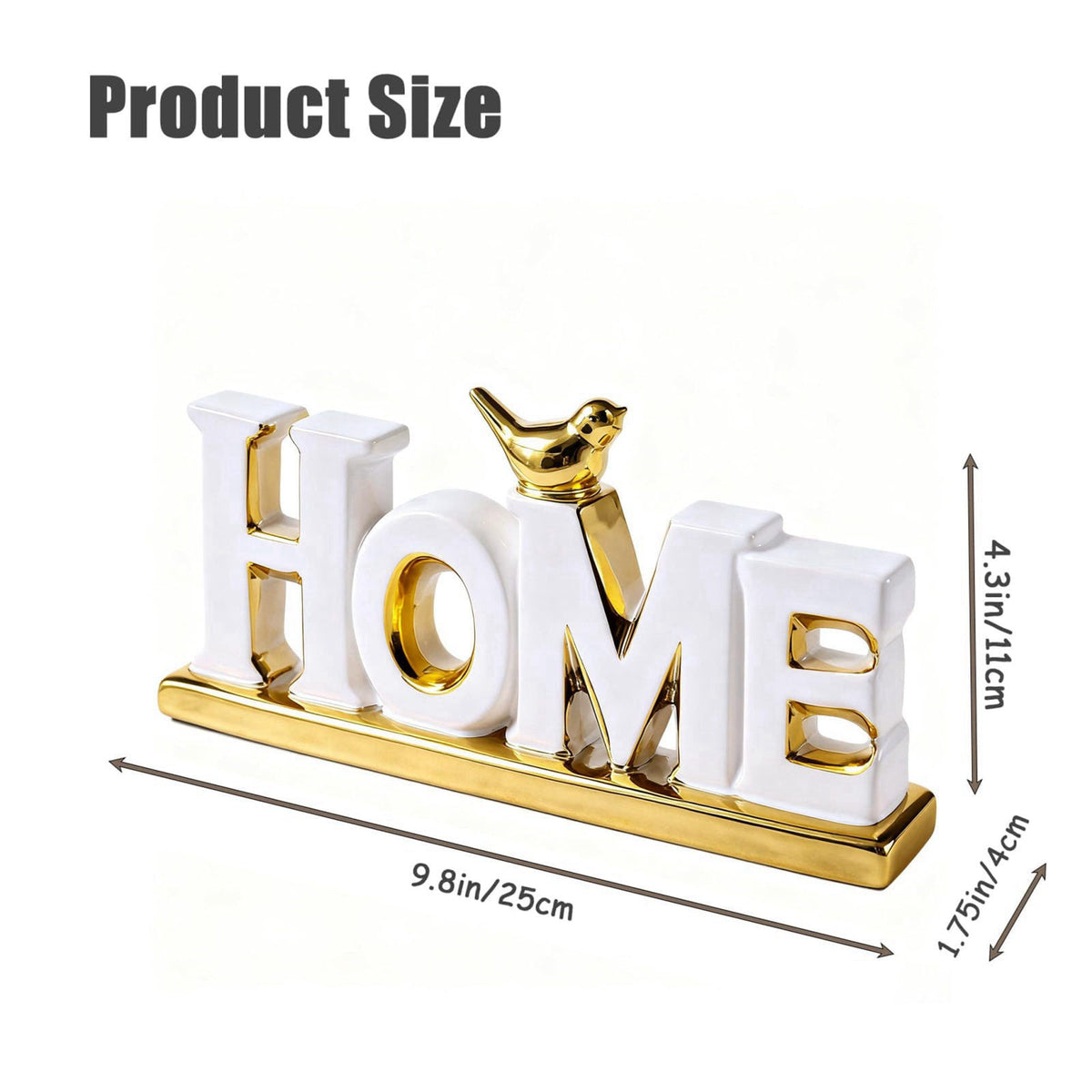 UANYEMON Love Sign Decoration - White and Gold Home Signs for Home Decor Statue, Modern Bird Sculpture Personalized Love