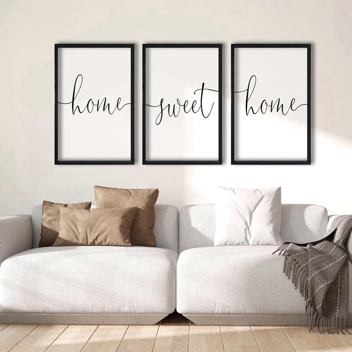 RLWangChao Home Sweet Home Sign Set of 3 Wall Art Decor 16"X11" Black – packaging and label