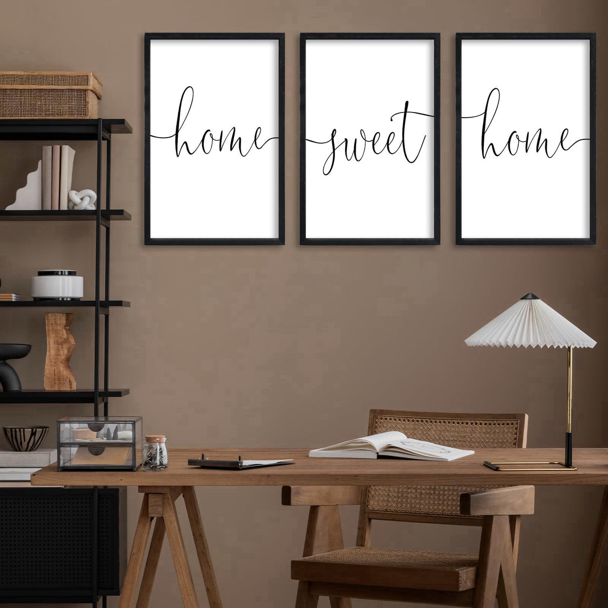 RLWangChao Home Sweet Home Sign Set of 3 Wall Art Decor 16"X11" Black – alternate angle