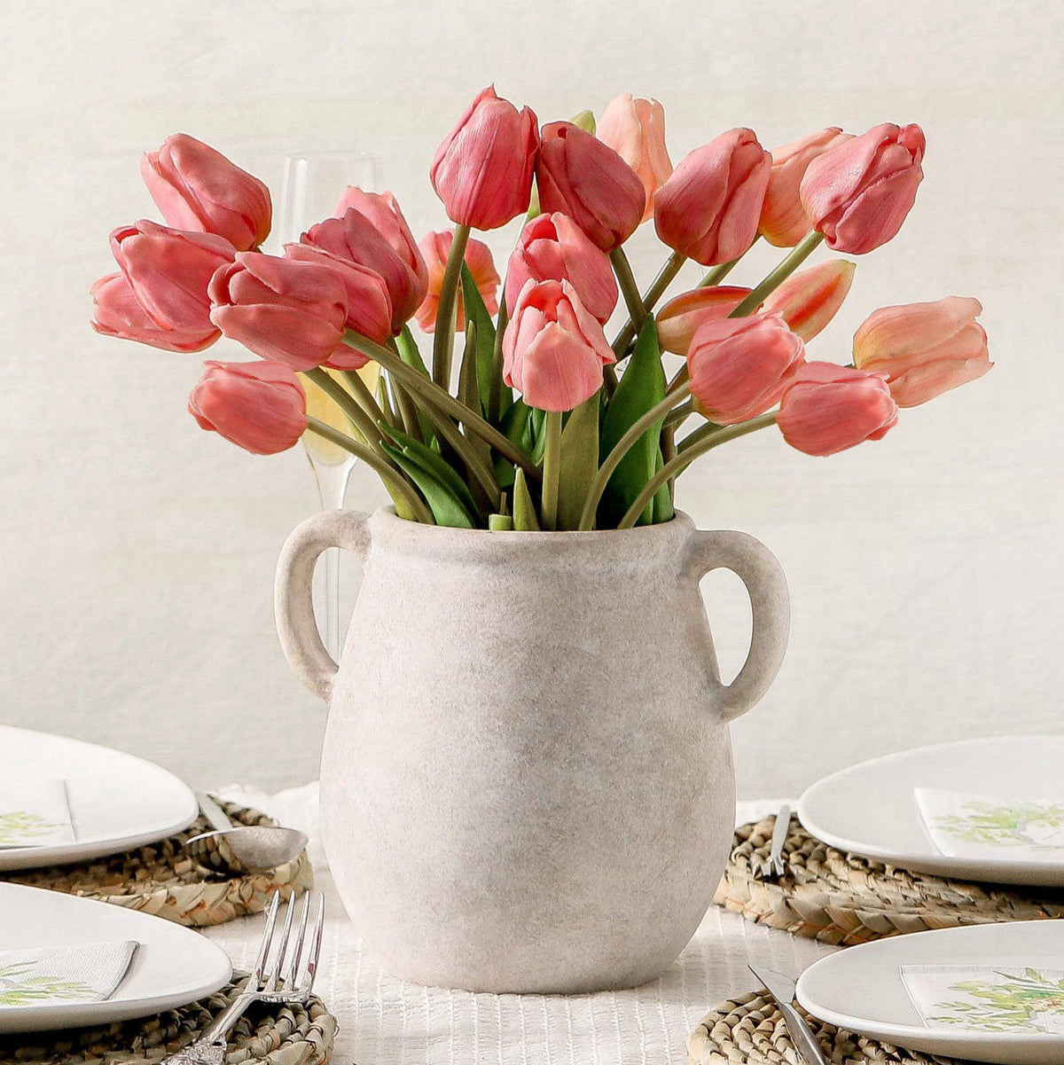 Vanselia Ceramic Flower Vase Home Table Decor Living Room Farmhouse 7.1 in – 7.1" Rustic, Ceramic Ceramic Ceramic Ce