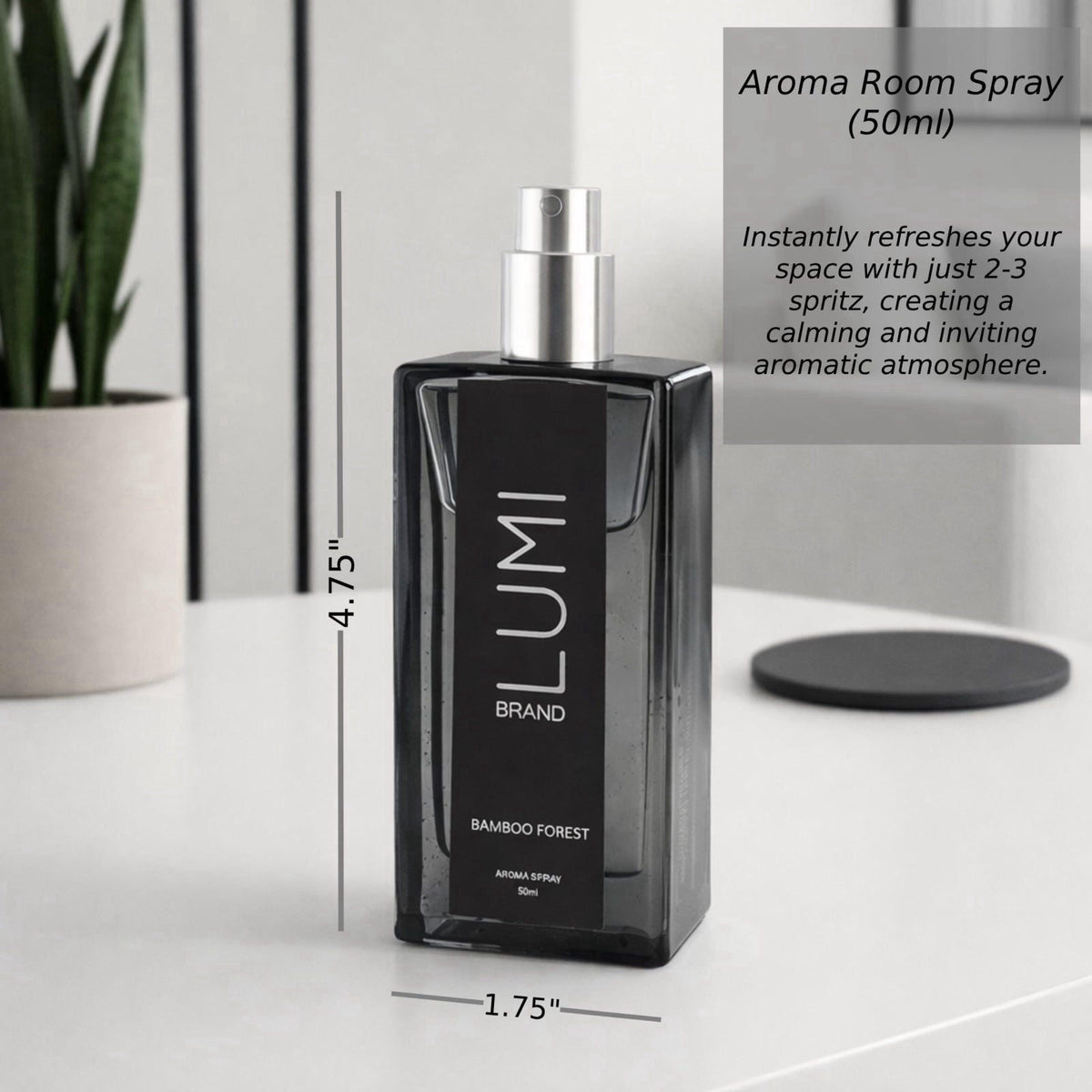 Lumi Brand Luxury Aroma Gift Set | Bamboo Forest Scent - Reed Diffuser (200ml), Wood Wick Soy Candle (200g), Room Spray(