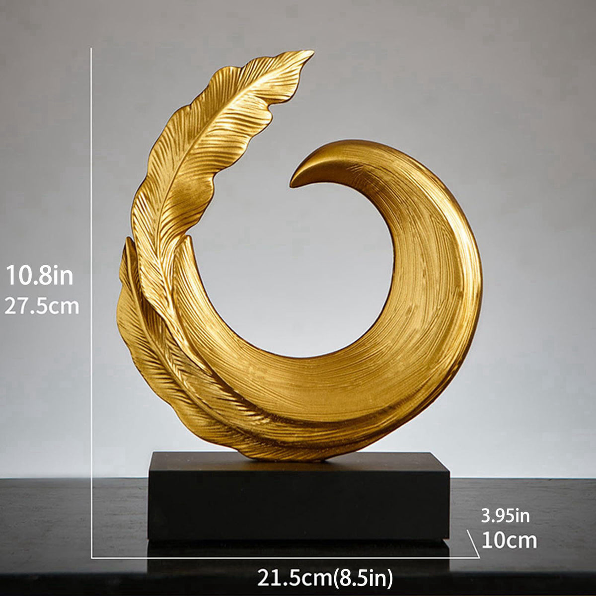 XYQXYQ Abstract Art Sculpture, Resin Gold Decorative Statue, Modern Blue Ornaments for Living Room, Decorativas Modernas