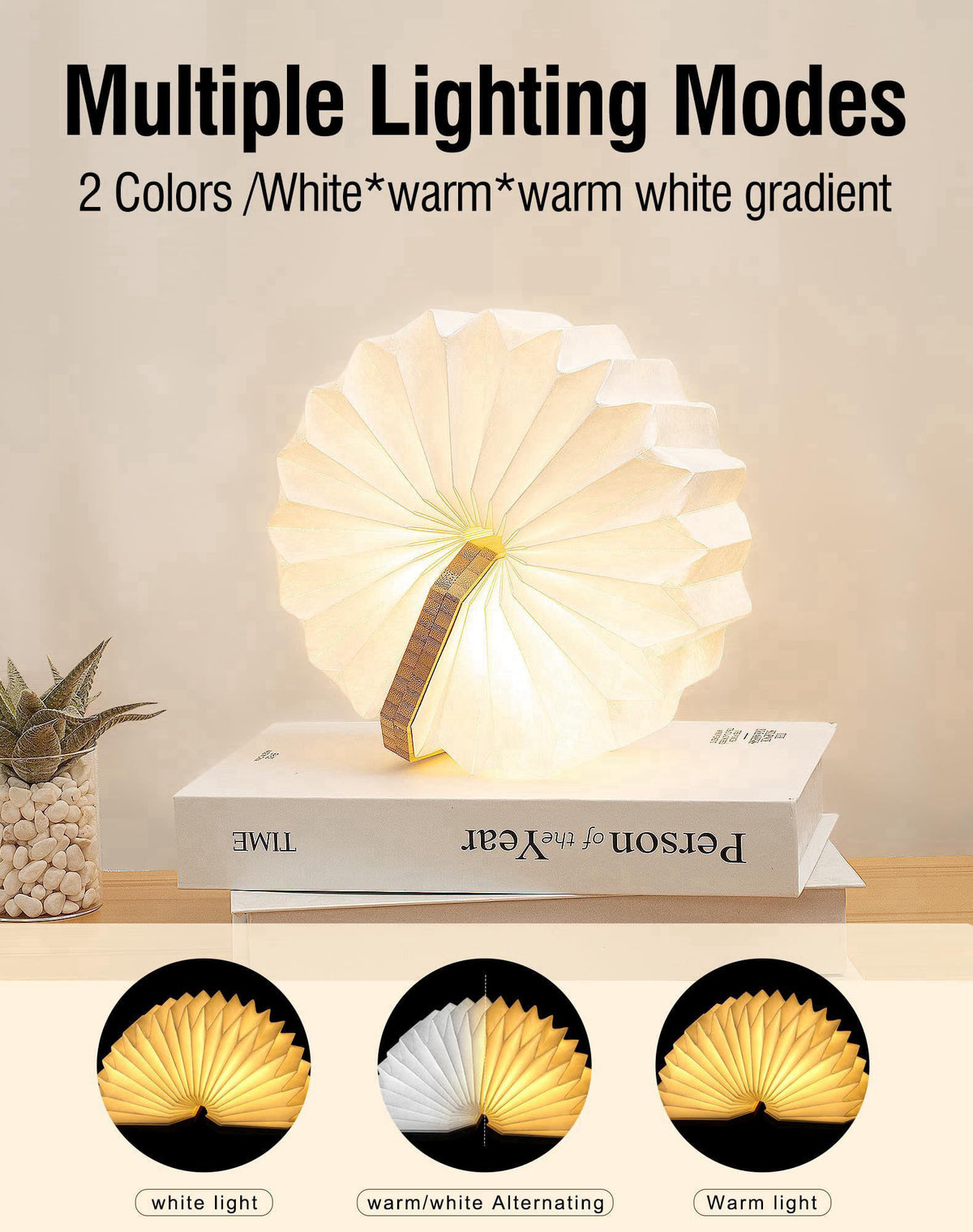 ZBOLE Originality Folding Accordion Lamp, Japanese Gift, LED Paper Lantern – packaging and label