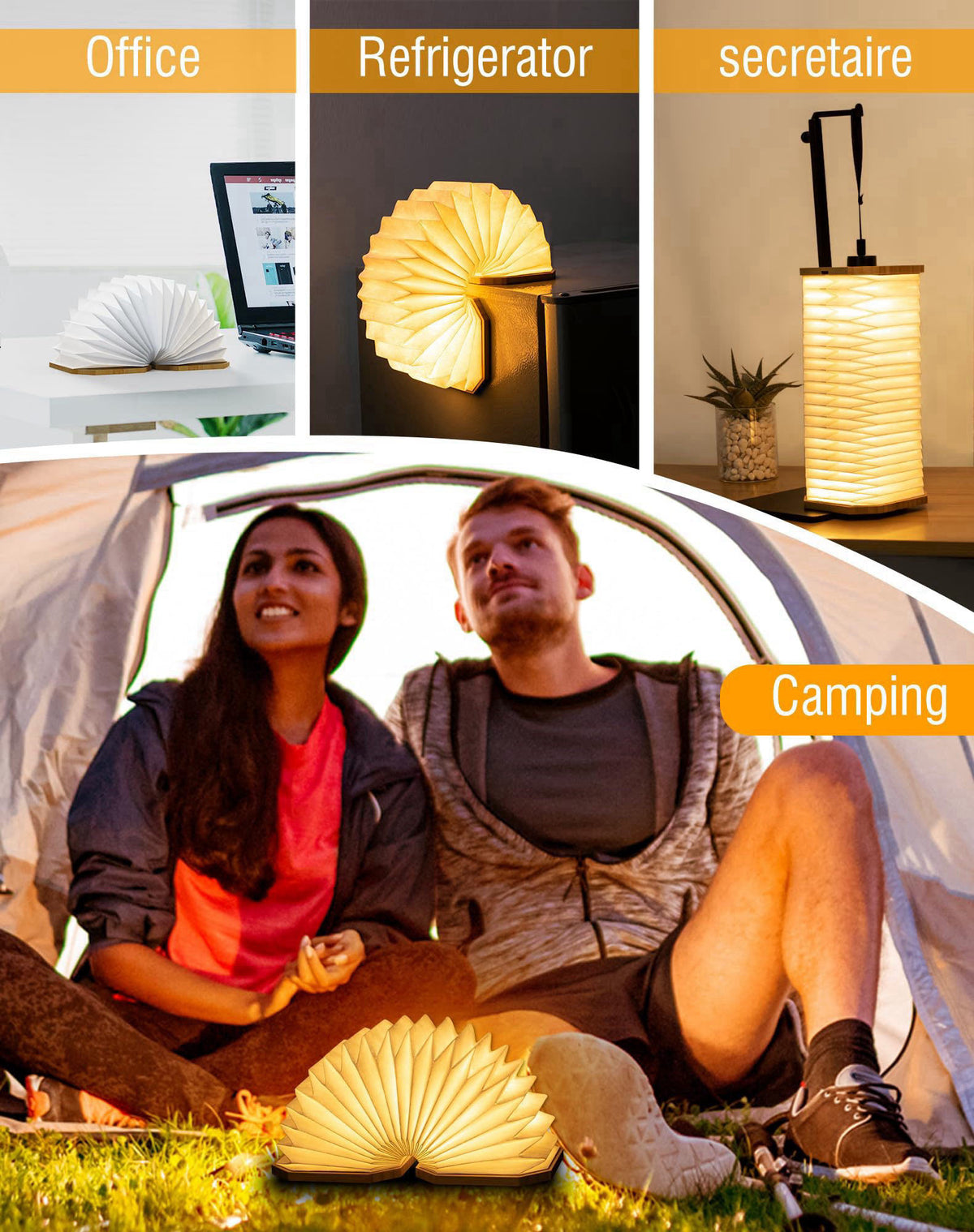 ZBOLE Originality Folding Accordion Lamp, Japanese Gift, LED Paper Lantern – back view and specifications