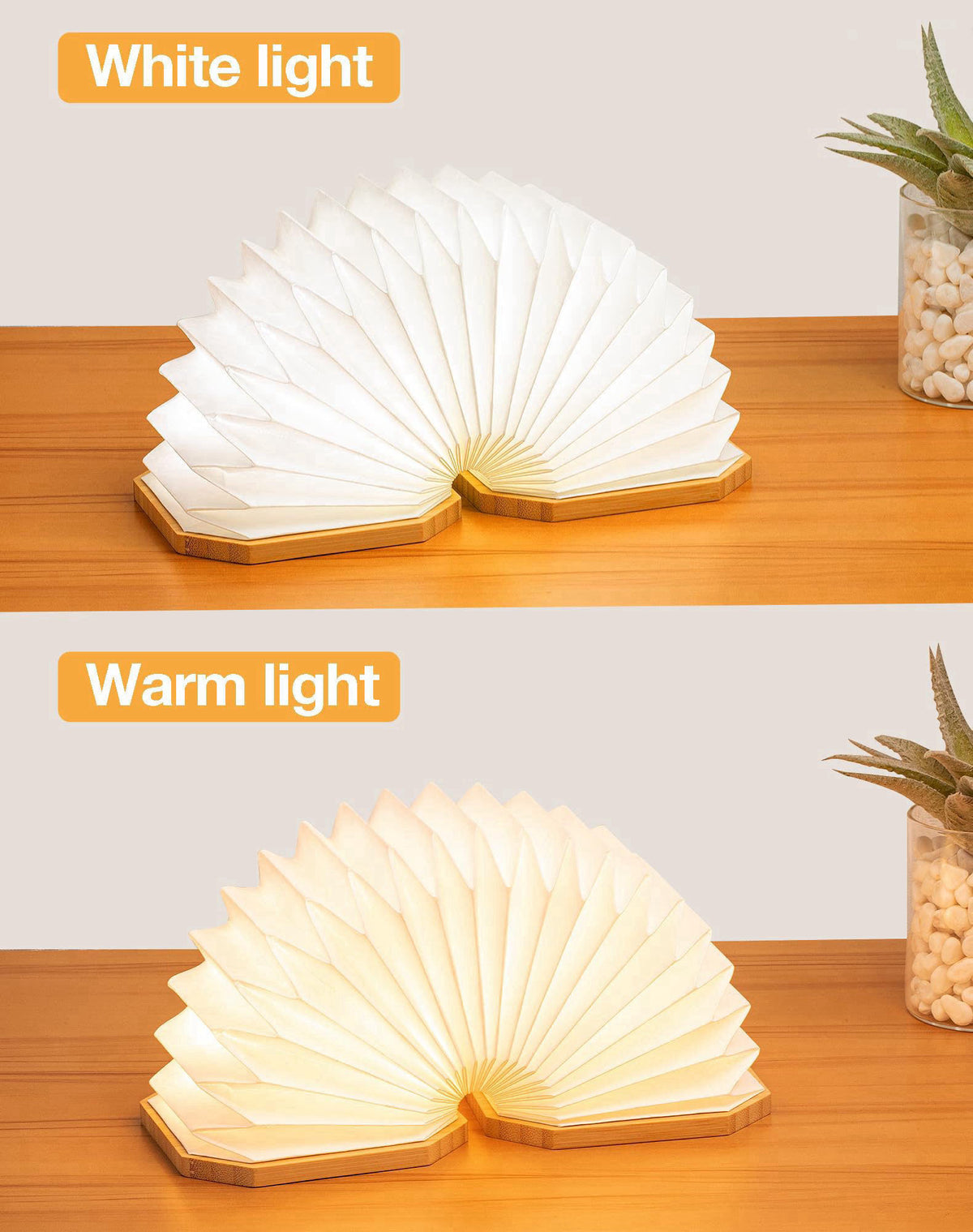 ZBOLE Originality Folding Accordion Lamp, Japanese Gift, LED Paper Lantern – alternate angle
