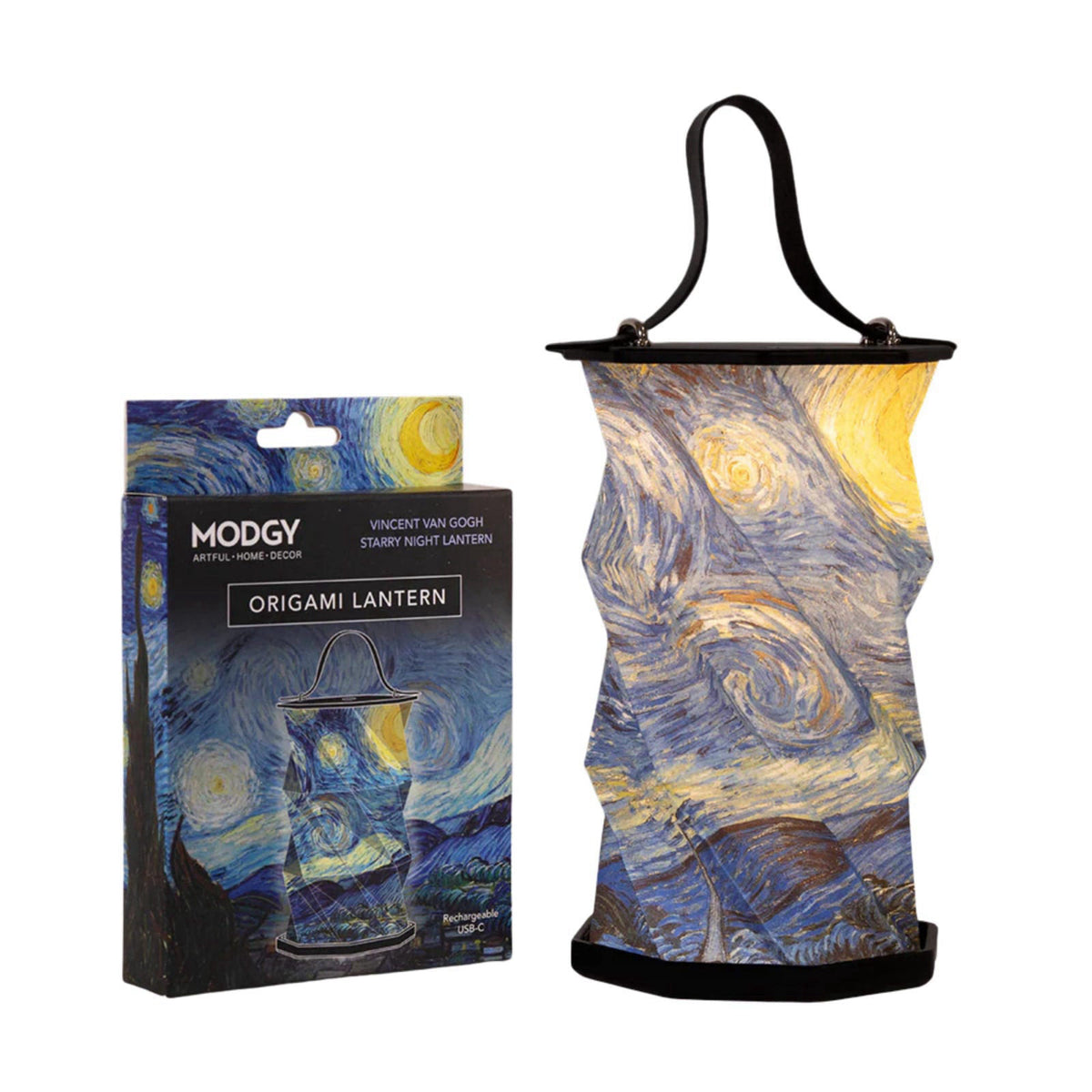 MODGY Starry Night Origami Lantern, Rechargeable LED Decorative Paper Lantern – product photo (Luminarias)