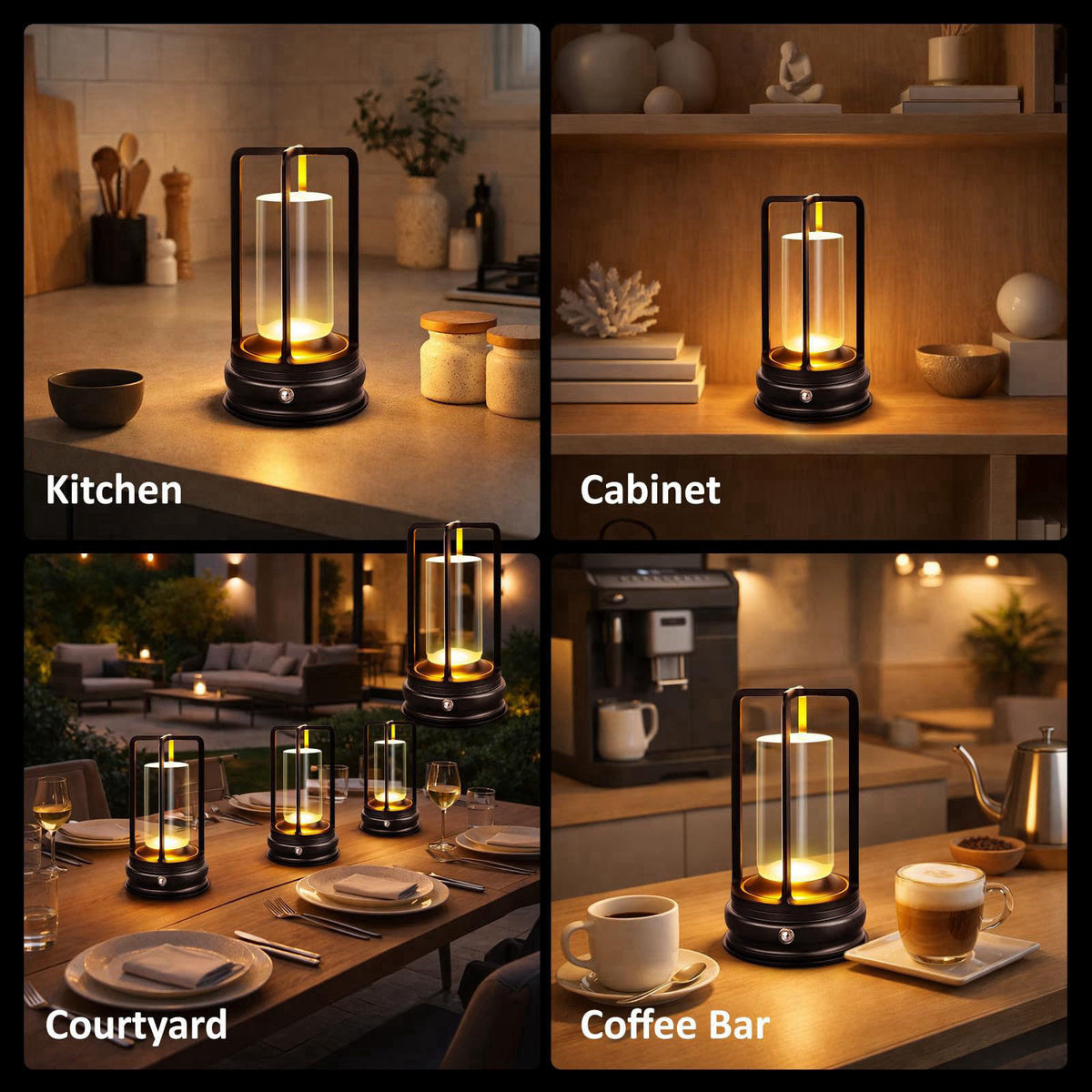 MeRGBWLife Cordless Table Lamp, Rechargeable LED Desk Lamp with 3 Color Temperatures & Stepless Dimming, Portable Touch 