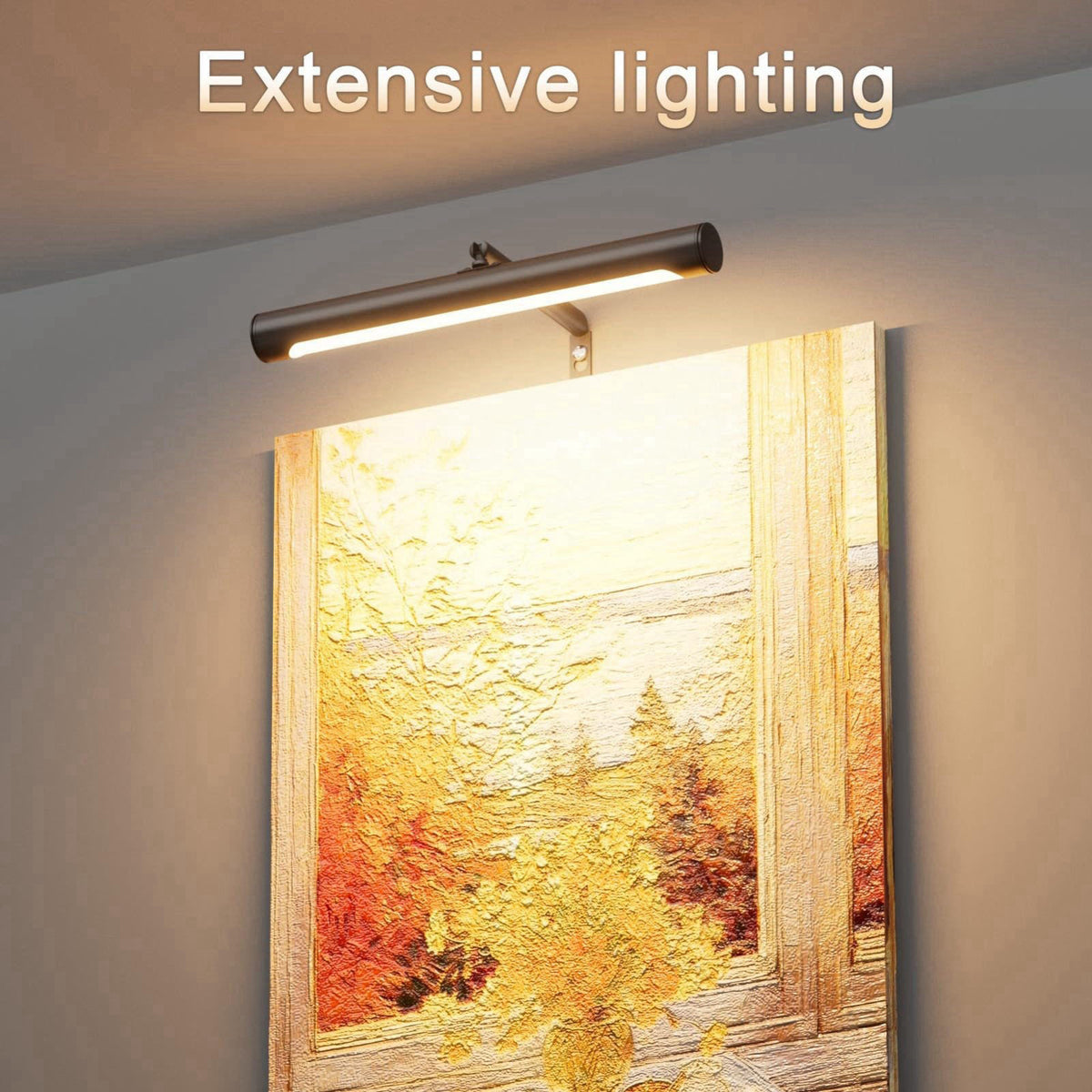Coinmit 12" Plug in Picture Light 4W Black Art Light with Remote – close-up detail