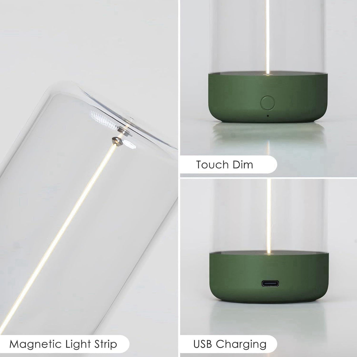 AUGE LIGHT Mini Minimalist Table Lamp, Cordless Lamp, Rechargeable Lamp – full view