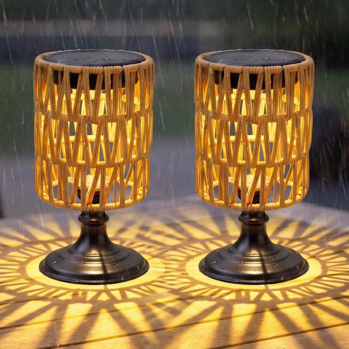 Biulazyda Outdoor Solar Table Lamps Set of 2, Solar Lanterns Outdoor Waterproof – product photo (Lanterns)
