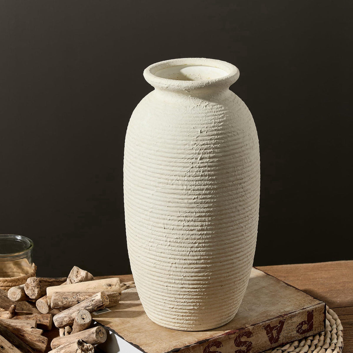 ooit Ceramic Flower Vase, 12.5" Large Rustic Farmhouse Vases Home Decor Tall Pottery Decorative Pampas Vase for Tabl