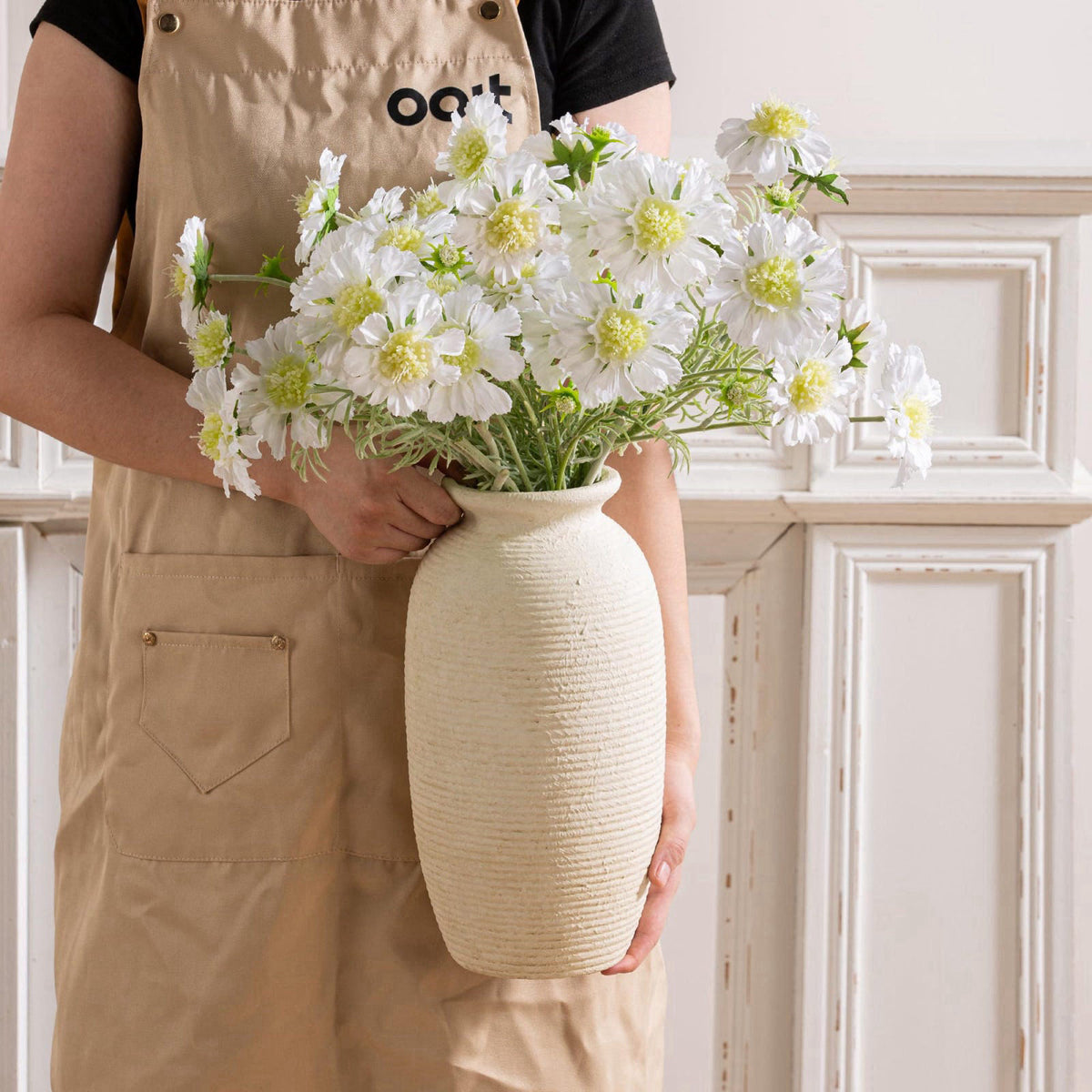 ooit Ceramic Flower Vase, 12.5" Large Rustic Farmhouse Vases Home Decor Tall Pottery Decorative Pampas Vase for Tabl