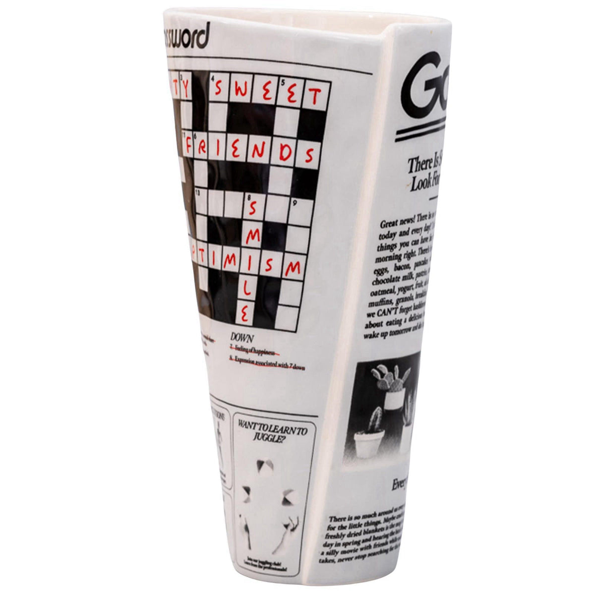 ban.do Ceramic Vase, Newspaper Roll – full view