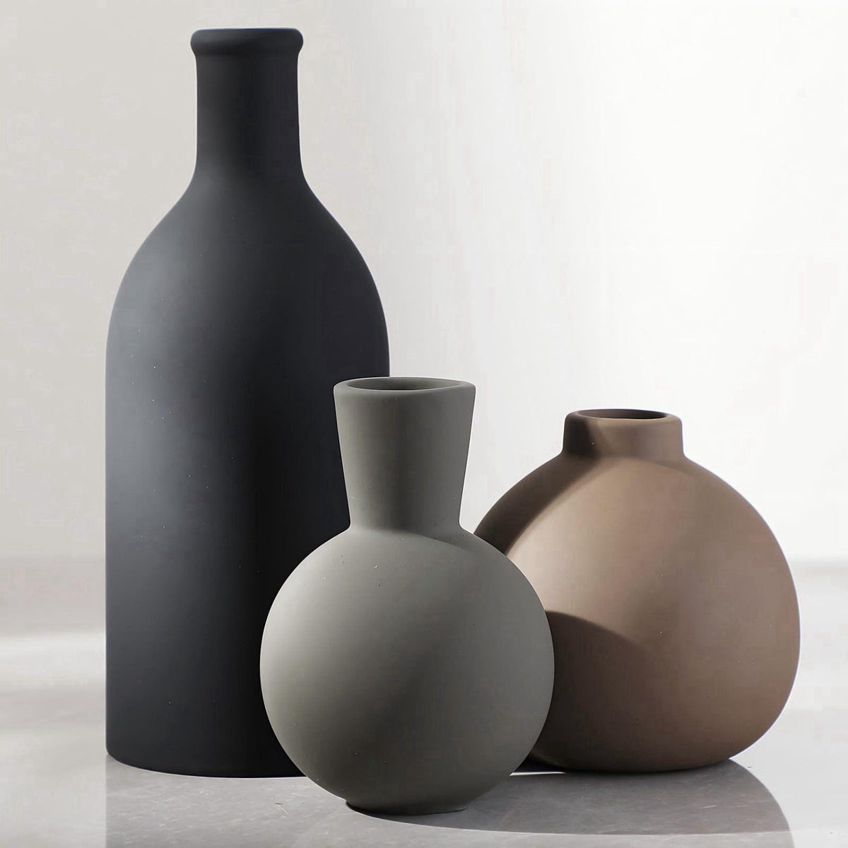 ooit Ceramic Vase Set of 3 | Neutral Vases Home Decor | Modern Flower Pottery Vases Rustic Farmhouse Vase for Table Entr