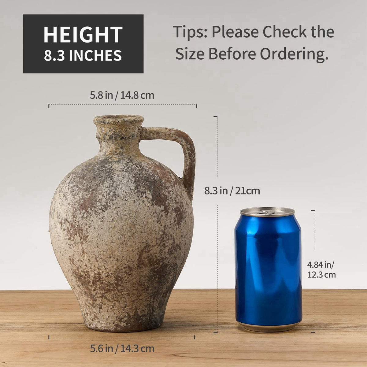 LUKA Ceramic Rustic Farmhouse Vase – packaging and label
