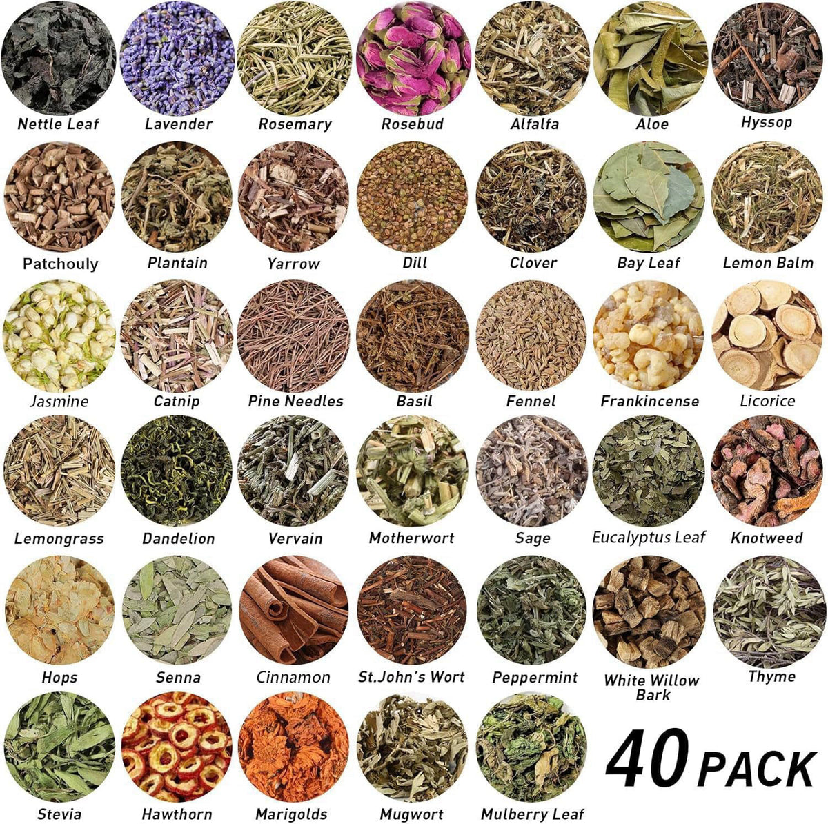 DreamdaMoonnly Witchcraft Herbs Kit, Dried Herbs and Flowers for Witch Beginners, 40 Pack – alternate angle