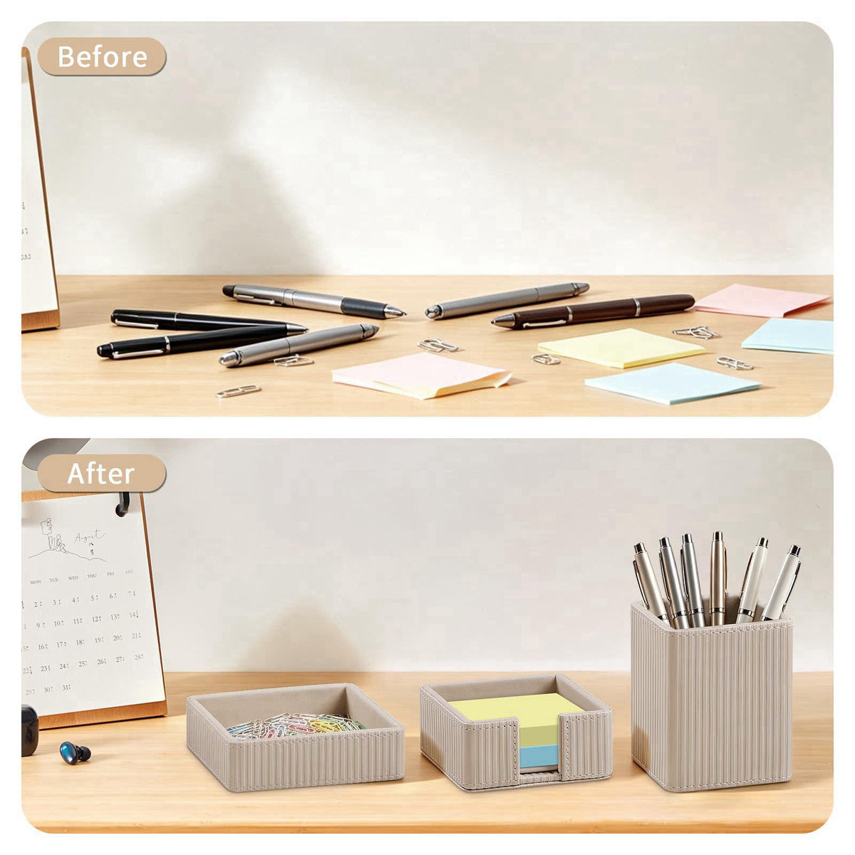 Cretkhp Office Desk Accessories Organizer Set Office Desk Supplies Kit – full view