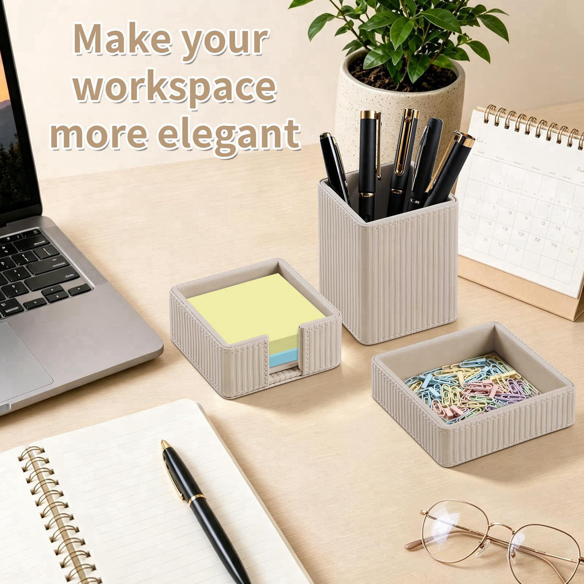 Cretkhp Office Desk Accessories Organizer Set Office Desk Supplies Kit – alternate angle