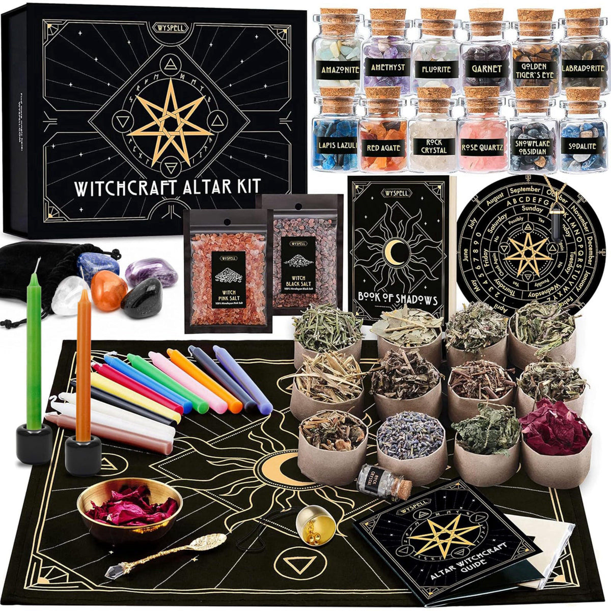 Wyspell Large Witchcraft Kit - 77 PCS - Altar Spell Set - Witchy Gifts – product photo (Craft Kits)