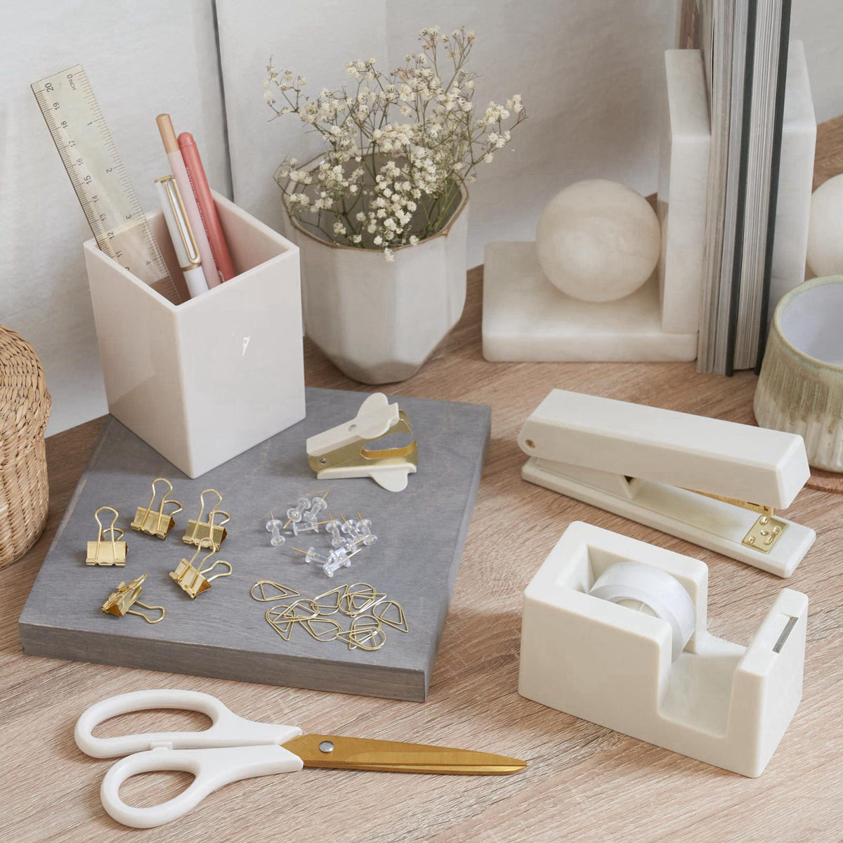 KIBAGA Aesthetic Desk Accessories Set for Women - A Complete Office Organizer Set – alternate angle