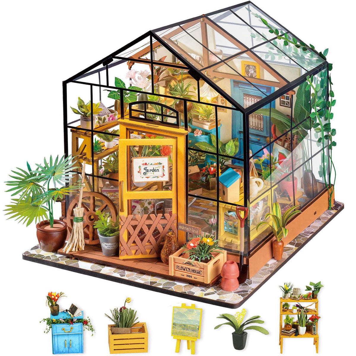 Rolife Greenhouse DIY Miniature Dollhouse Kit Creative Gift for Adults