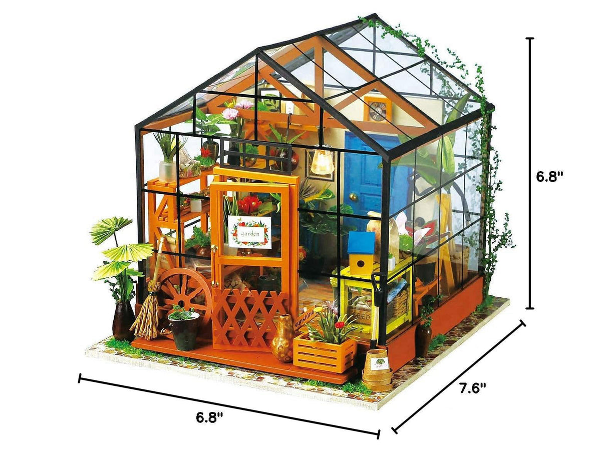 Rolife Greenhouse DIY Miniature Dollhouse Kit Creative Gift for Adults – close-up detail