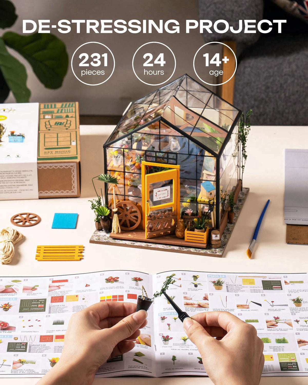Rolife Greenhouse DIY Miniature Dollhouse Kit Creative Gift for Adults – alternate angle