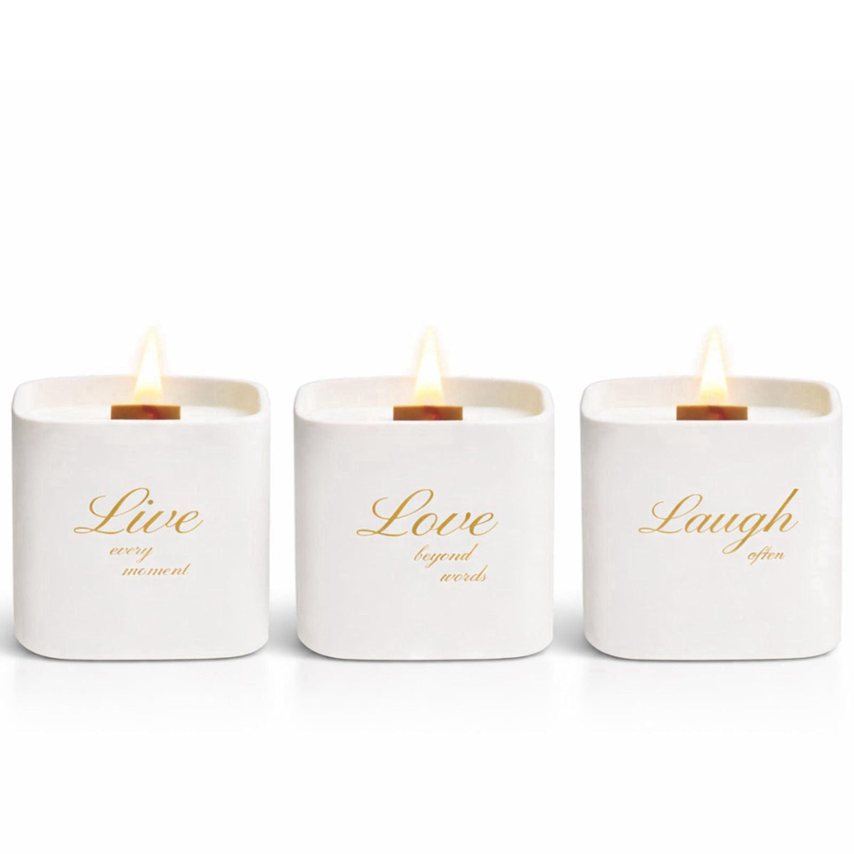 Lumi Brand Set of 3 Premium Scented Soy Candles Gift Set | One Life Collection - Orange Blossom, White Tea & White Bloom