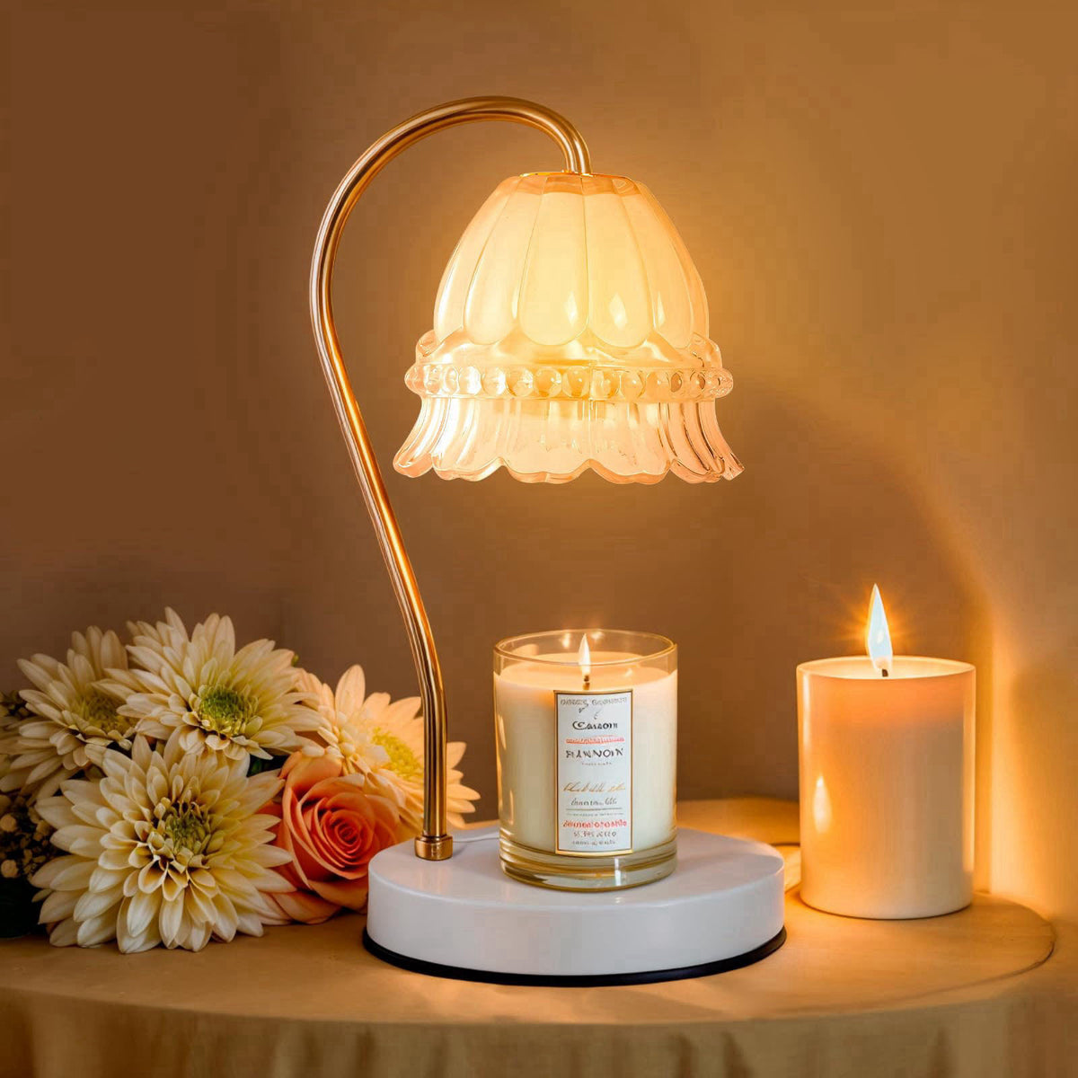 GEEZO Fragrance Candle Warmer Lamp，Electric Candle Warmer with Timer & Dimmer，Mom Christmas Birthday Gifts for Women, Ho