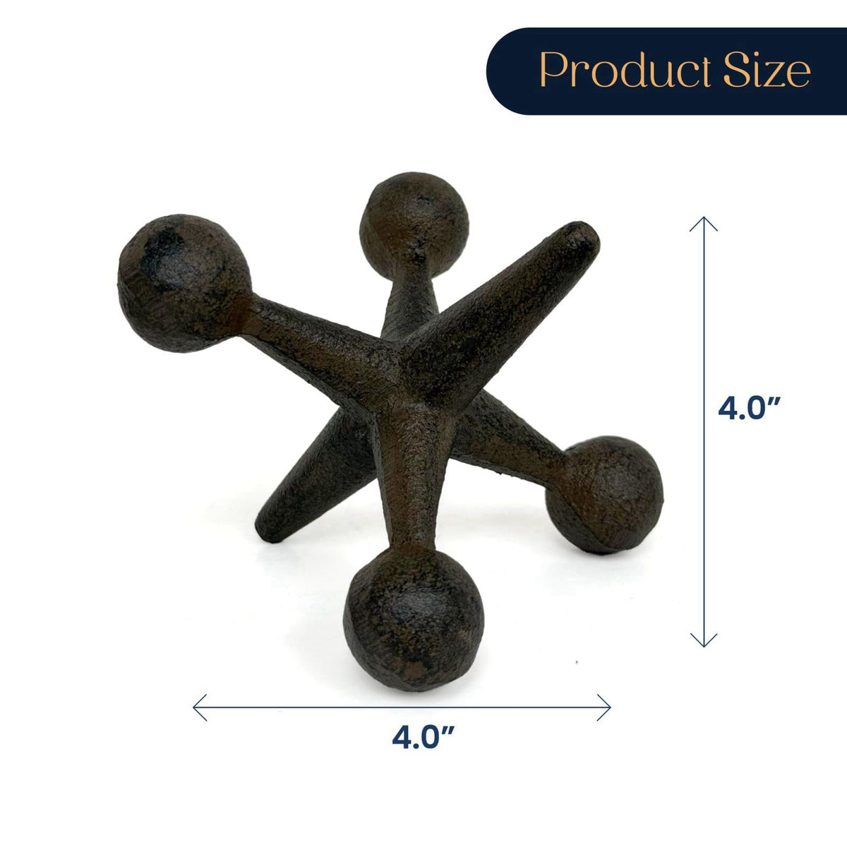 Decoronix Vintage Cast Iron Jack Sculpture Set of 2 - Industrial Retro Office Decor Statues - Masculine Shelf Accents - 