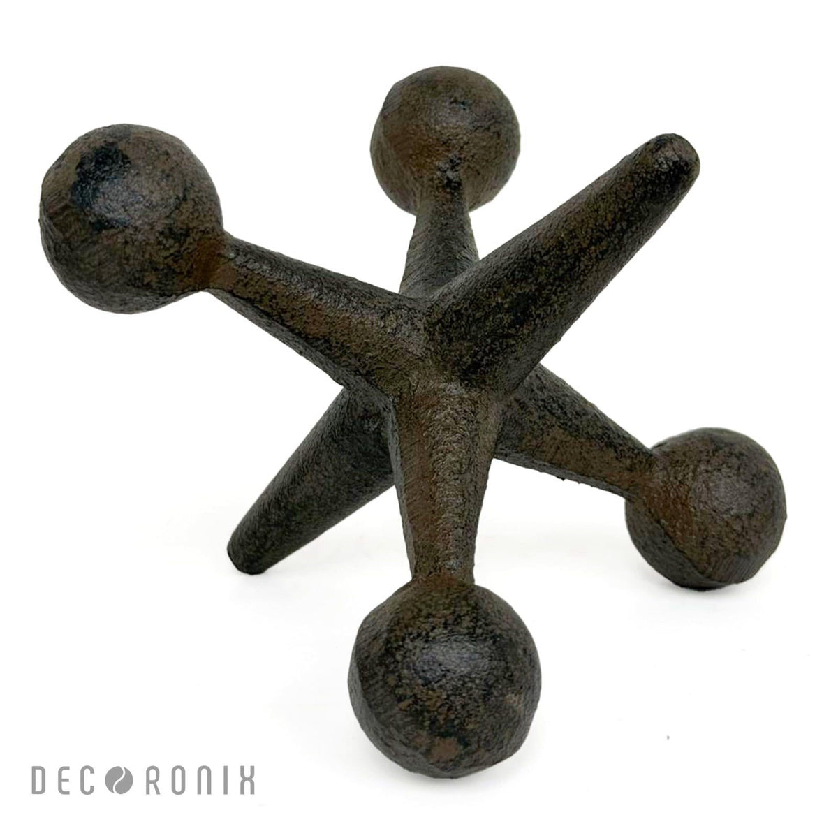 Decoronix Vintage Cast Iron Jack Sculpture Set of 2 - Industrial Retro Office Decor Statues - Masculine Shelf Accents - 