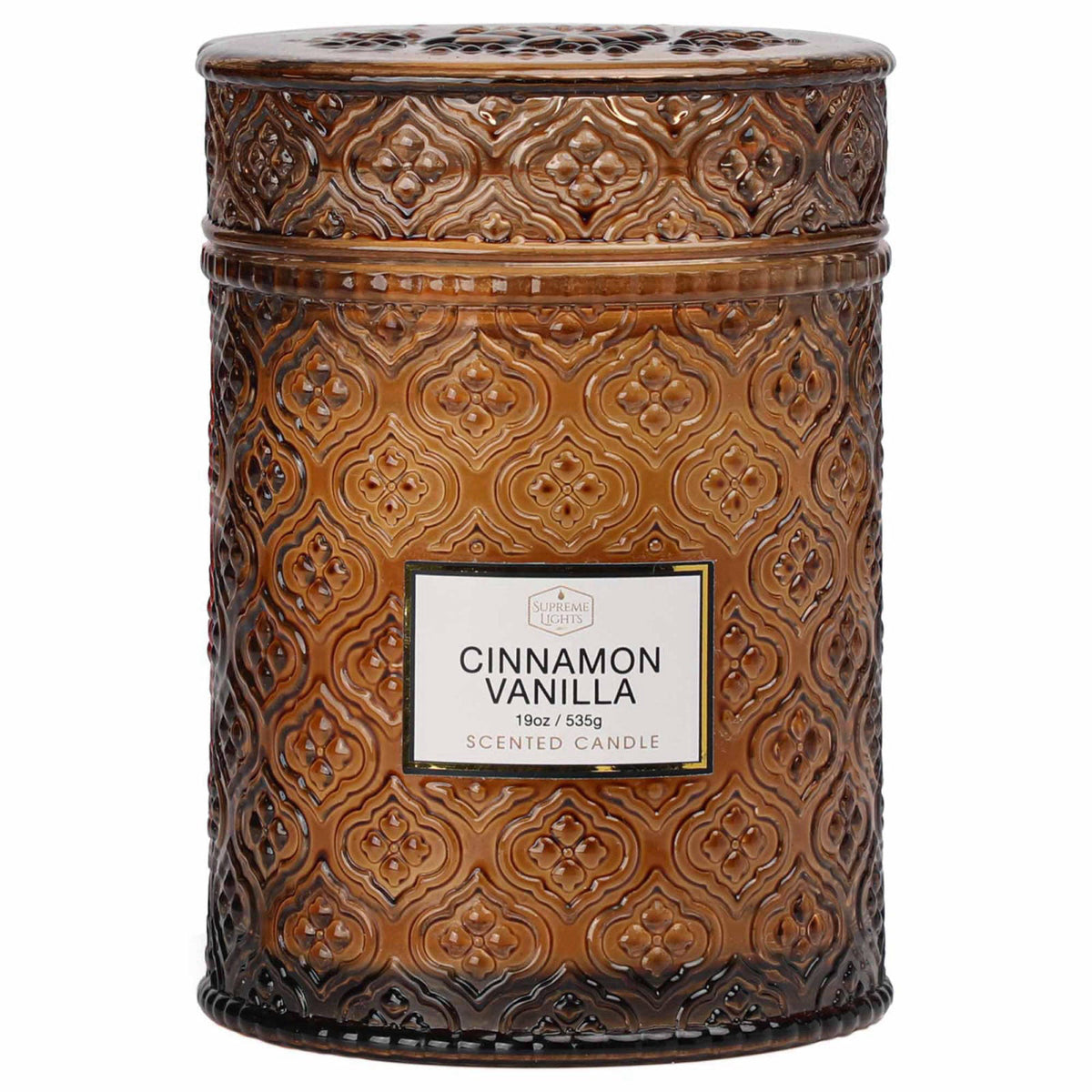 SUPREME LIGHTS &middot;2017&middot; Fall Candle, Cinnamon Vanilla Spice Candles, 19oz Large Candle – product photo (Jar 