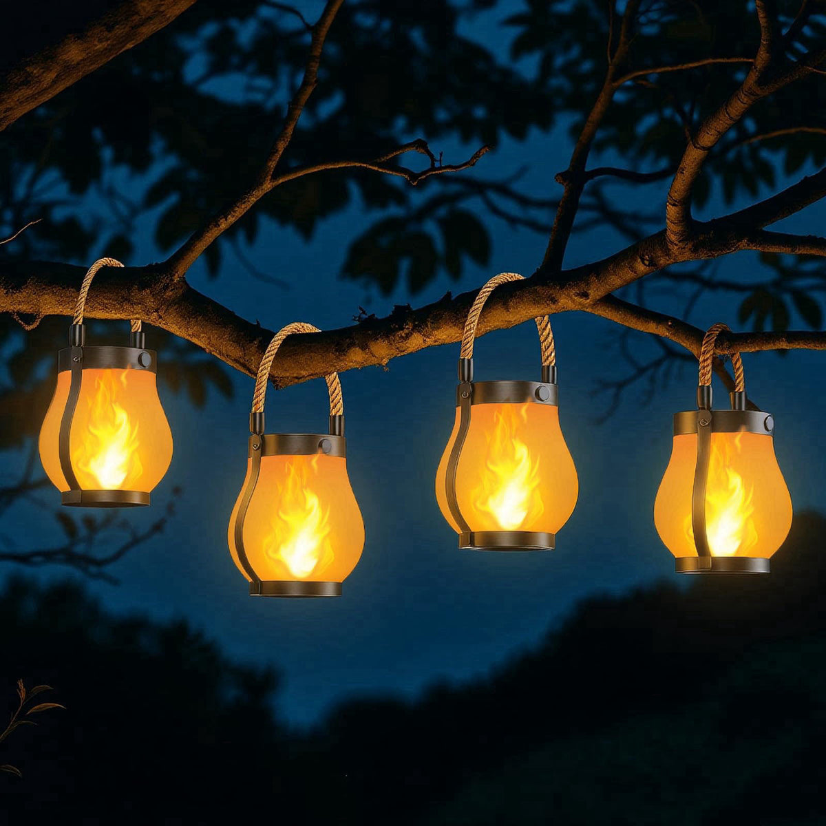 Hompavo Gen2 Solar Lanterns Outdoor Waterproof with Ultra-Real Flame – Acrylonitrile Butadiene Styrene (ABS)