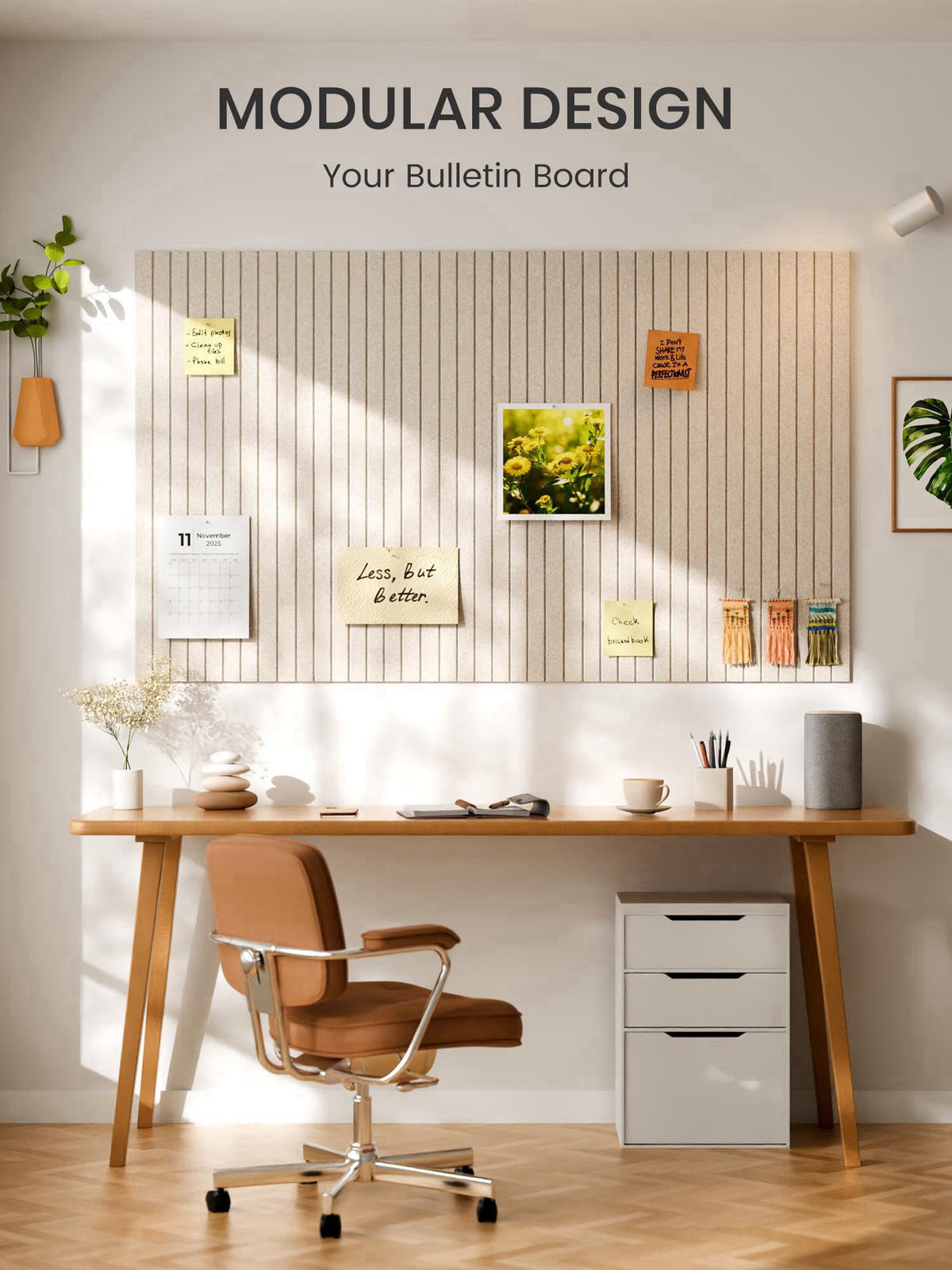 Bumusty Felt Bulletin Board & Cork Board Alternative 48" x 36" – close-up detail