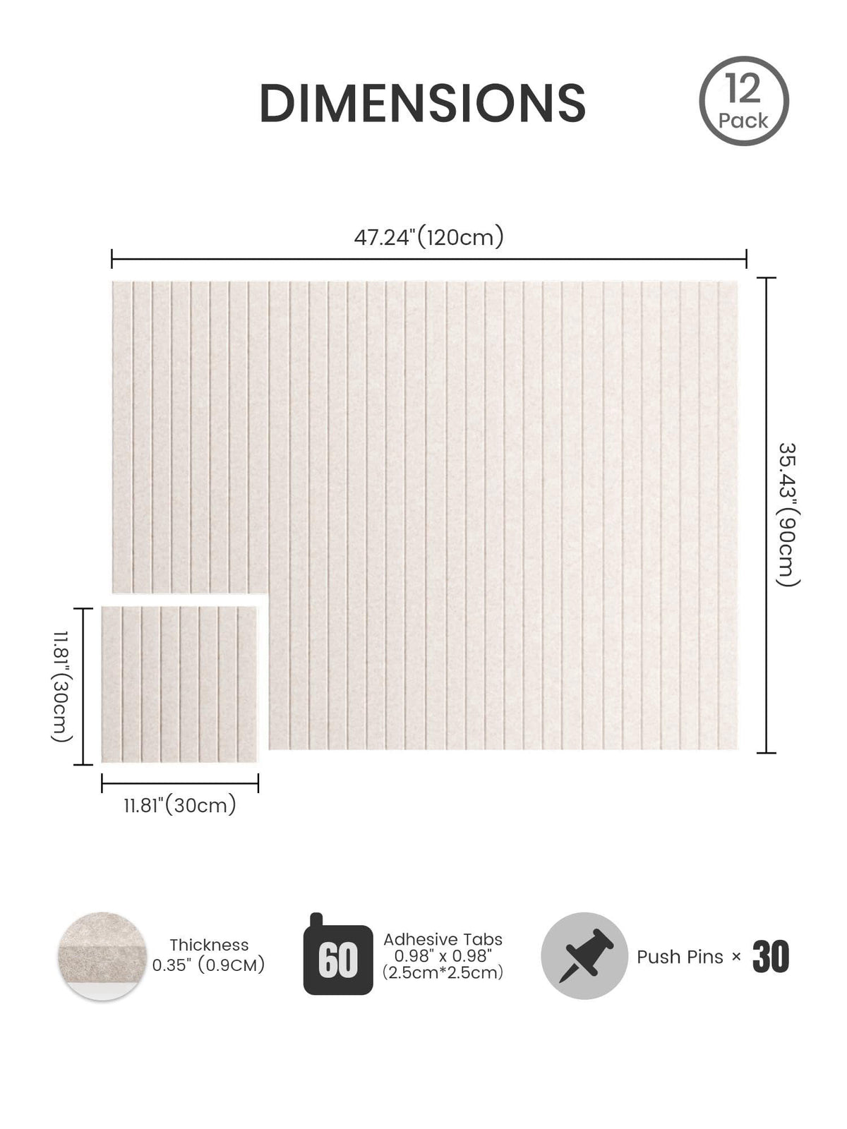Bumusty Felt Bulletin Board & Cork Board Alternative 48" x 36" – packaging and label
