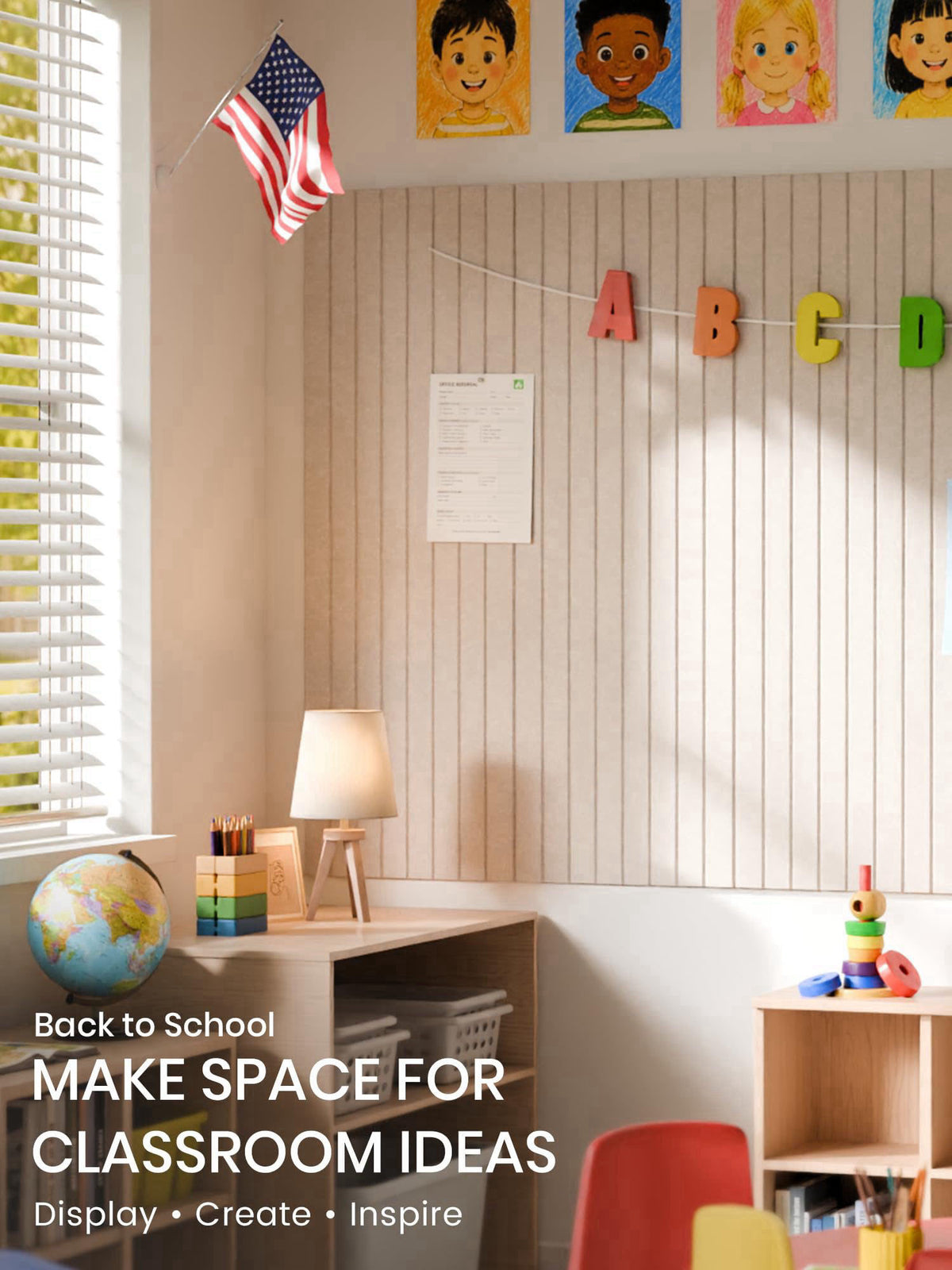 Bumusty Felt Bulletin Board & Cork Board Alternative 48" x 36" – alternate angle