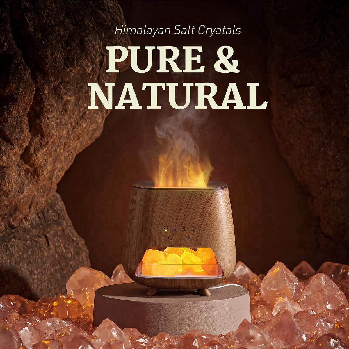 OUWEDW Essential Oil Diffuser for Home: 4-in-1 Himalayan Salt Lamp – alternate angle