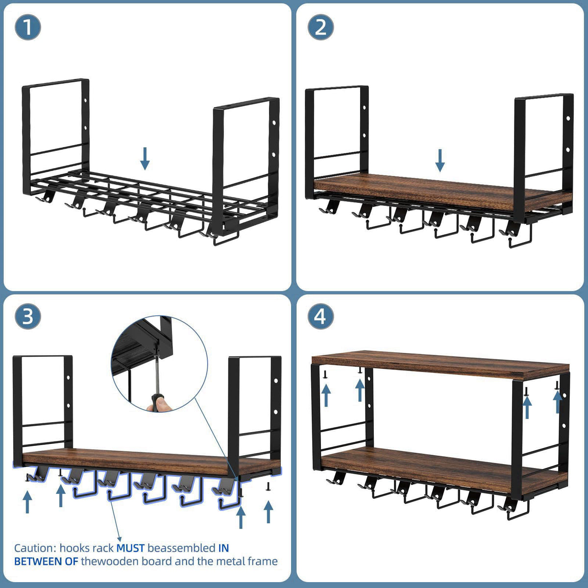 TJ.MOREE 2 Tier Floating Shelf Compatible with Tonal Accessories Wall Mount – full view