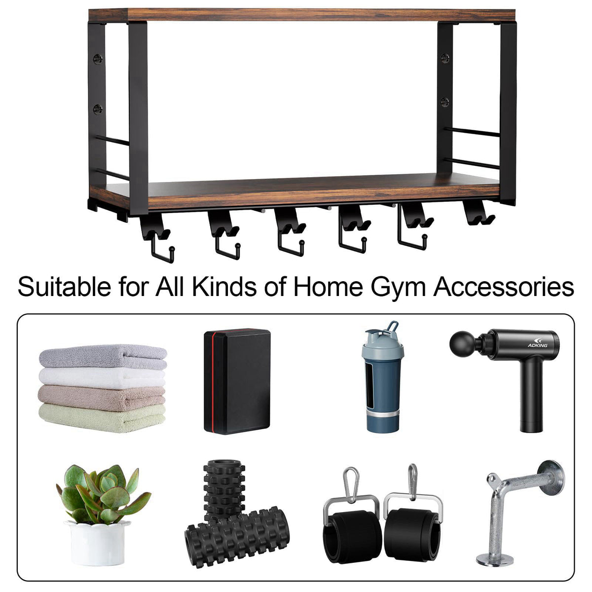 TJ.MOREE 2 Tier Floating Shelf Compatible with Tonal Accessories Wall Mount – alternate angle