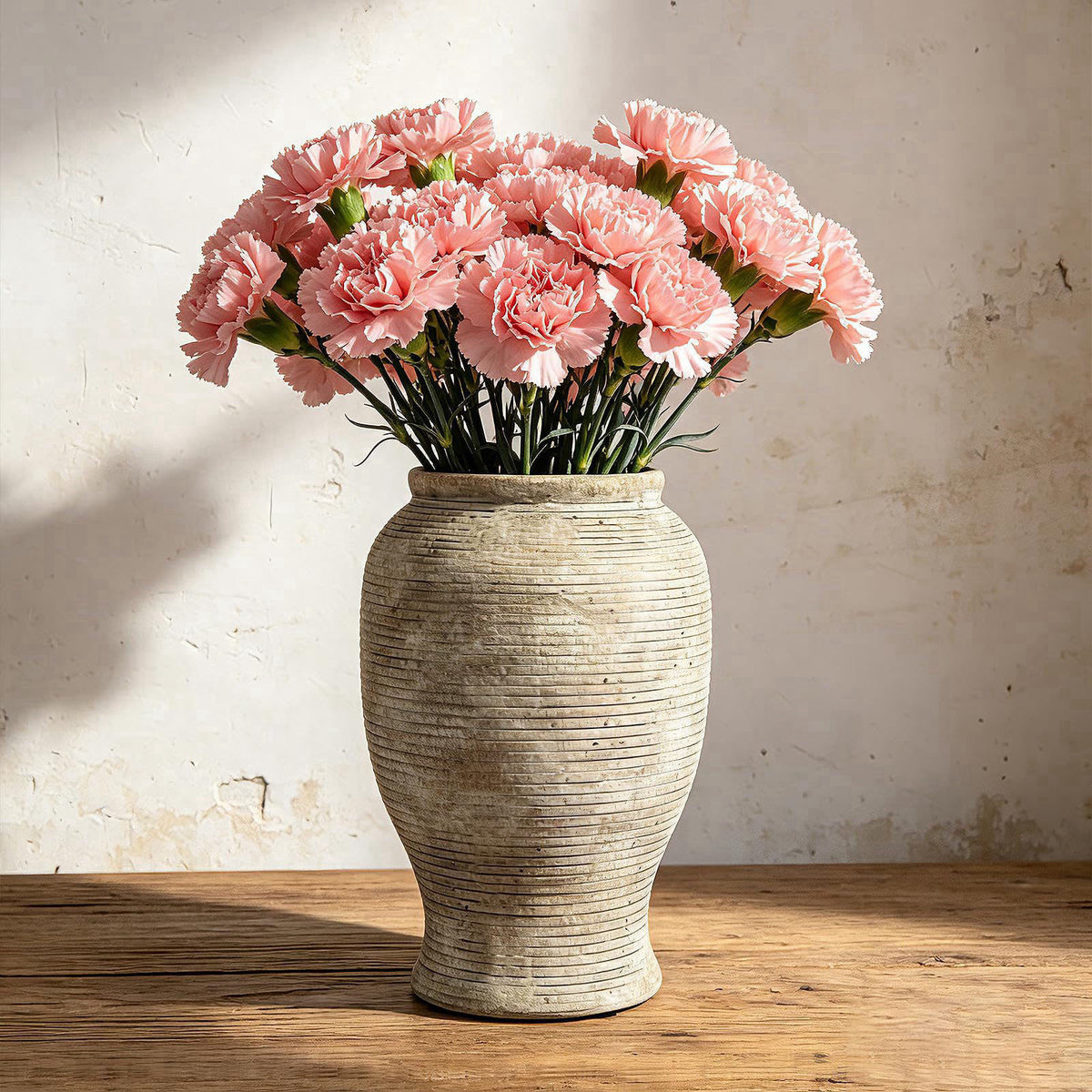 LISE Mused 9 Inch Ceramic Flower Vase, Rustic Farmhouse Wabi Sabi Pottery – Oatmeal, Ceramic