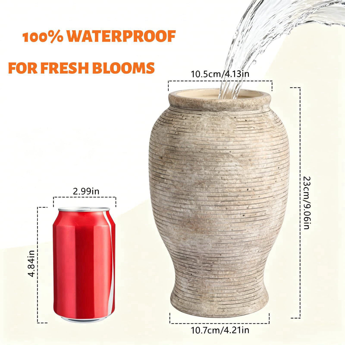 LISE Mused 9 Inch Ceramic Flower Vase, Rustic Farmhouse Wabi Sabi Pottery – product photo (Vases)