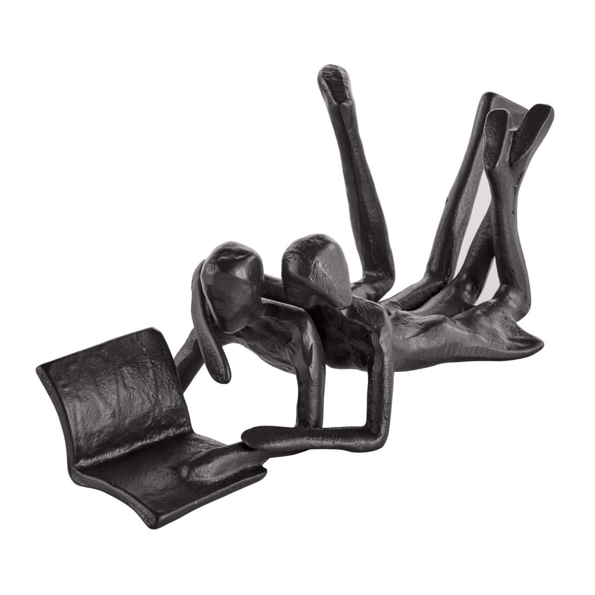 Danya B Brown Cast Iron Abstract Couple Reading Book Together Sculpture - Tabletop Figurine for Desks or Shelves – produ