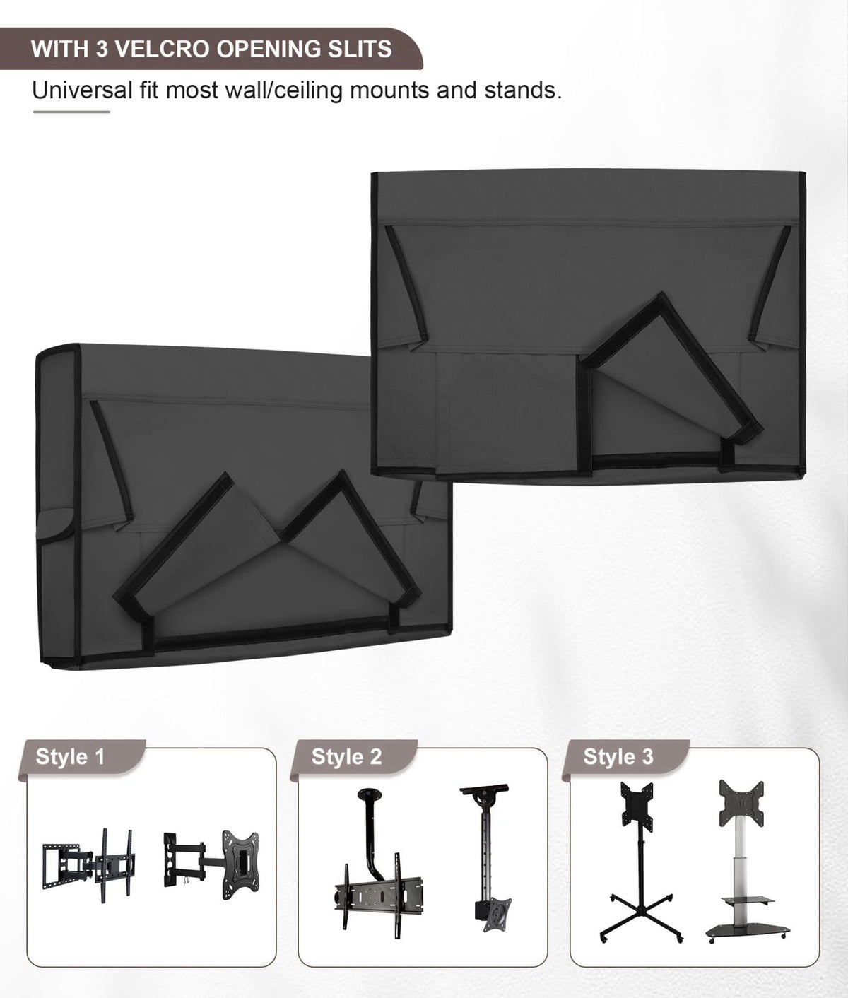 ULTCOVER Waterproof Outdoor TV Cover 46-49 inch, Black – full view