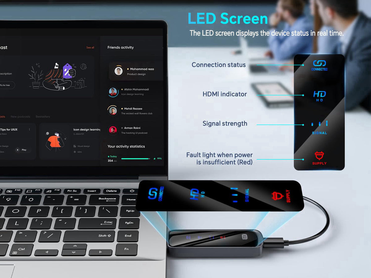 Futureagle Wireless HDMI Transmitter and Receiver 328FT/100M,4K Decode Plug & Play Portable 5G+2.4G Wireless Display Ada