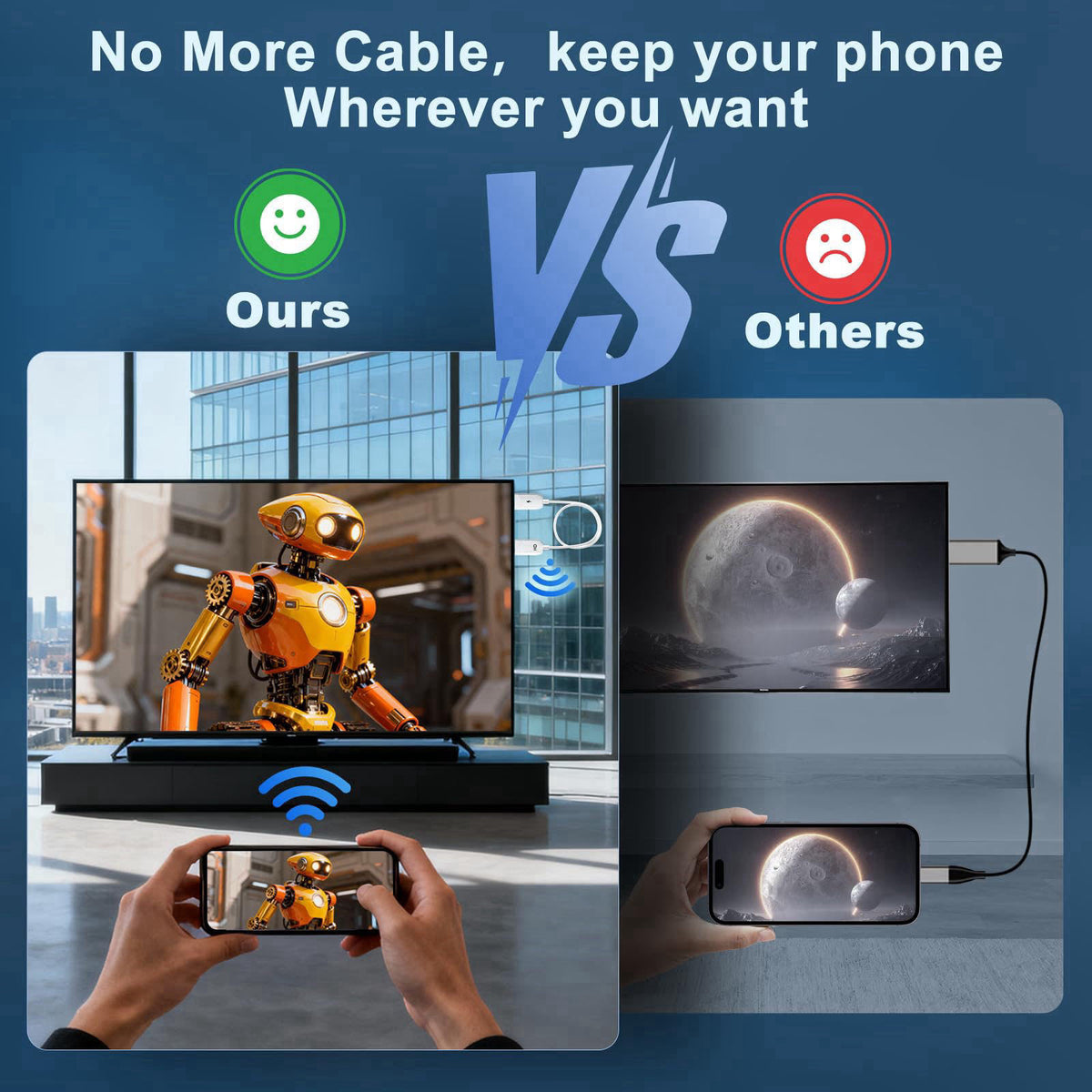 INVERSE NET Wireless HDMI Display Adapter Plug and Play,Screen Mirroring Adapter – close-up detail