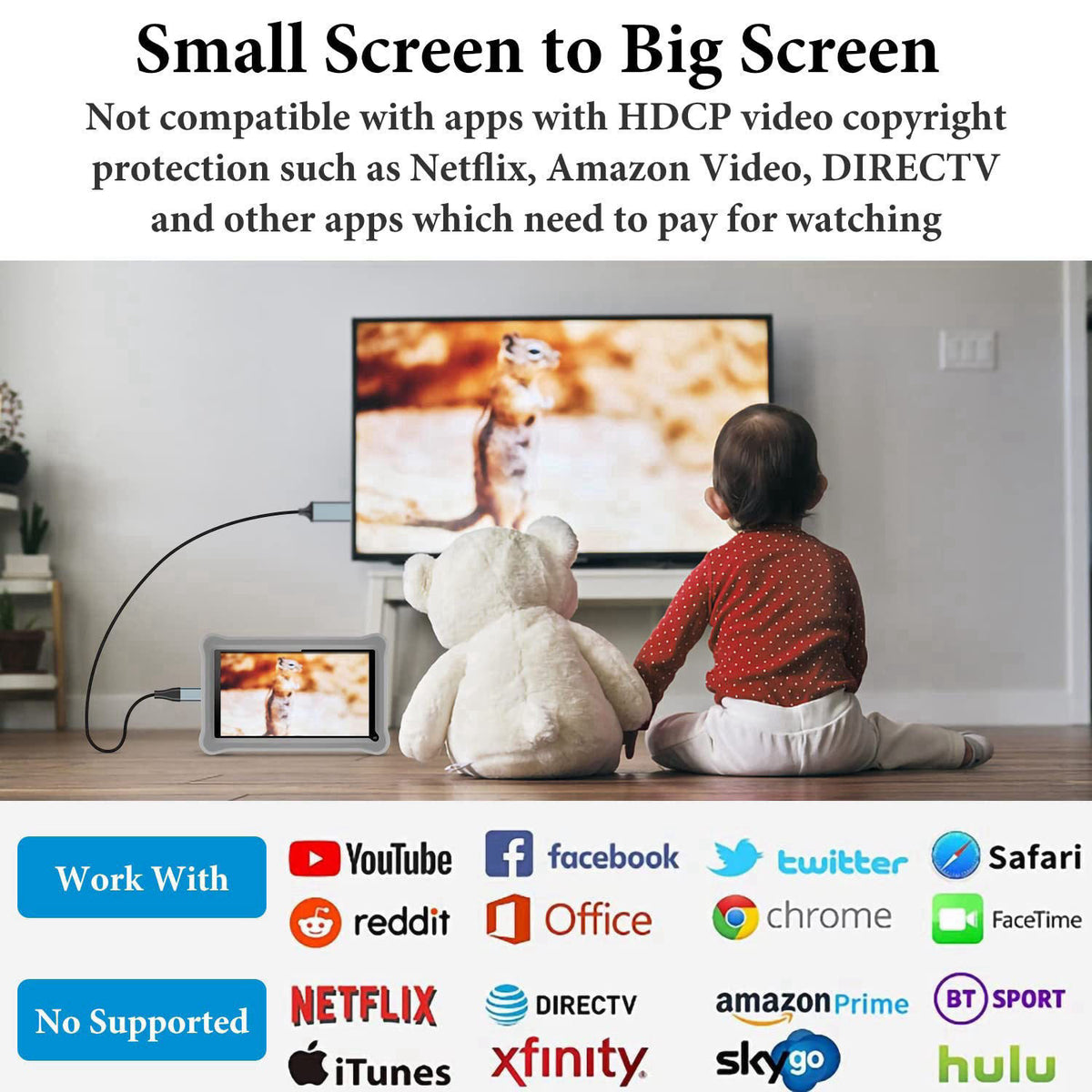 zonsiton iShare iOS Wireless HDMI Display Adapter for iPhone, Streaming Mirroring Device for iPhone to TV/Monitor/Projec