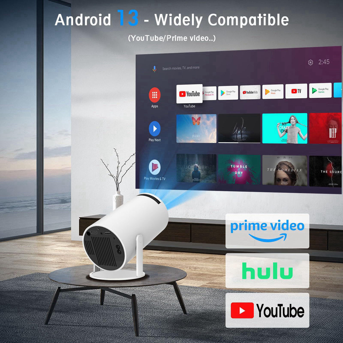 ENUOSUMA Mini Projector,Portable Projector with Dual Band WIFI and Bluetooth – close-up detail